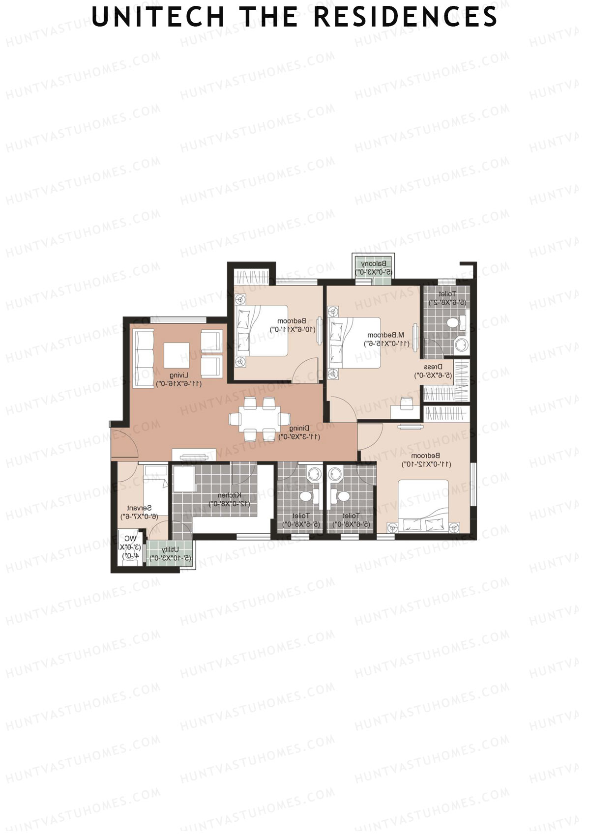 Unitech The Residences Dione D1 Unit 4 (Type Y5) Floor Plan