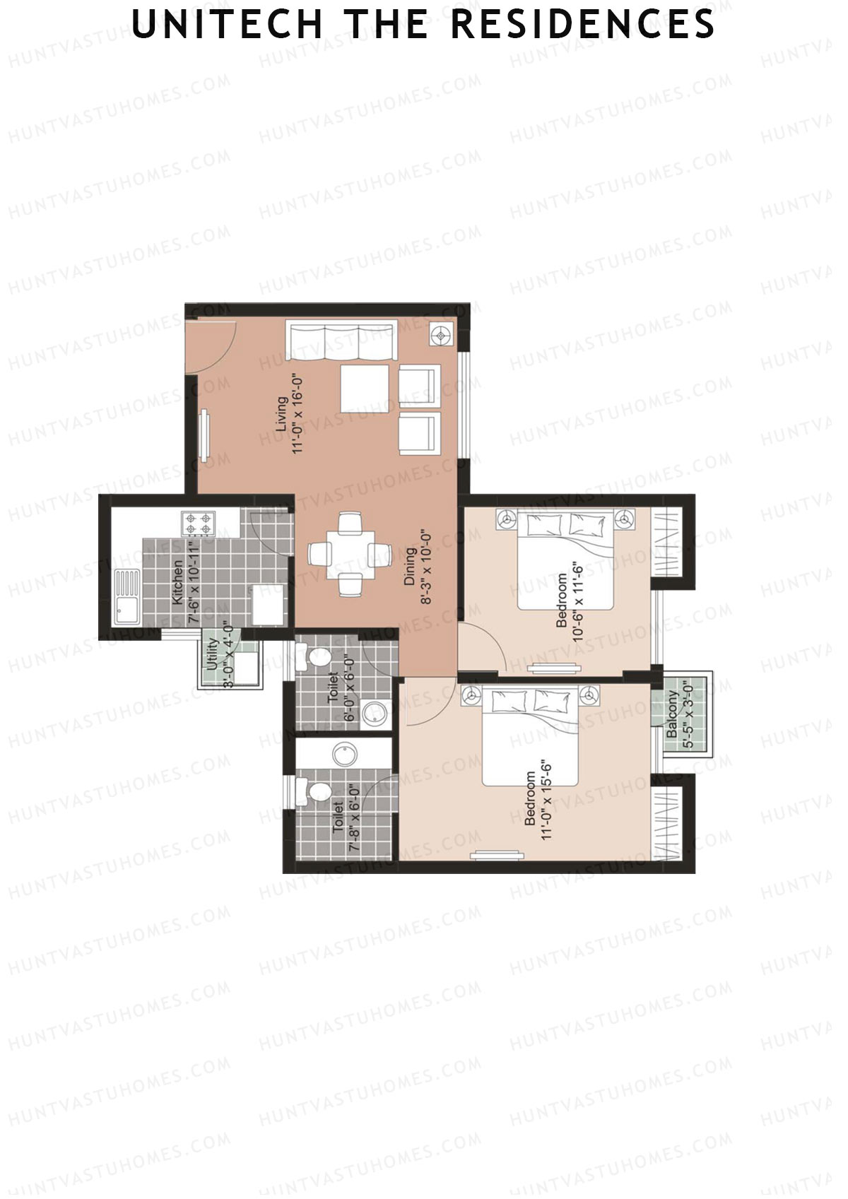 Unitech The Residences Europa E1 Unit 4 (Type Z4) Floor Plan
