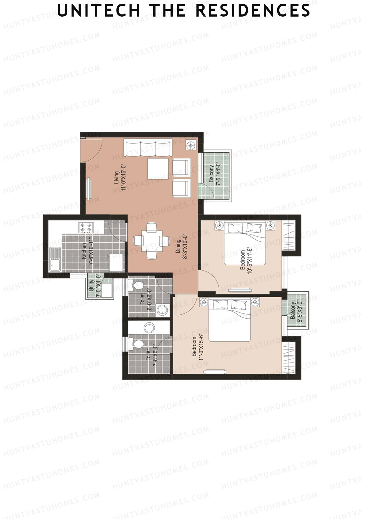 Unitech The Residences Europa E2 Unit 4 (Type Z1) Floor Plan