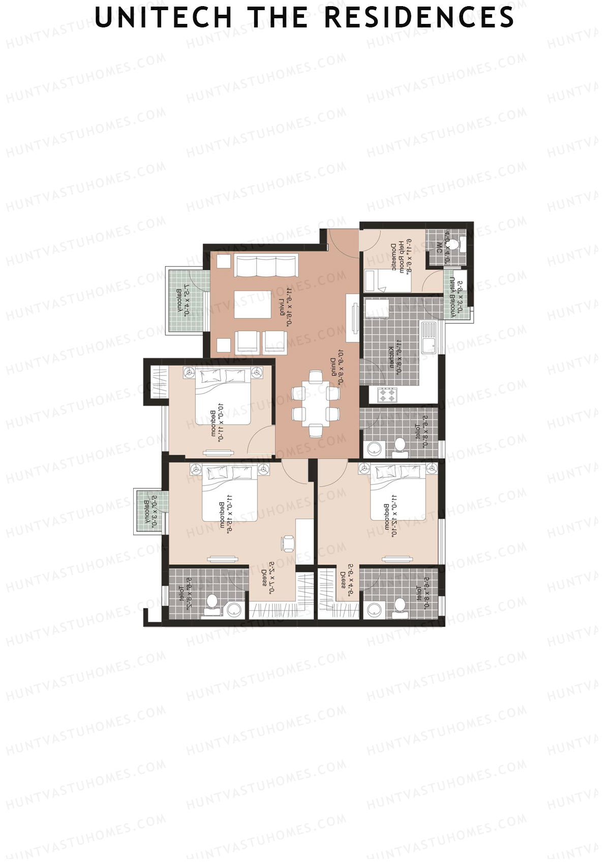 Unitech The Residences Europa E3 Unit 1 (Type Y2) Floor Plan