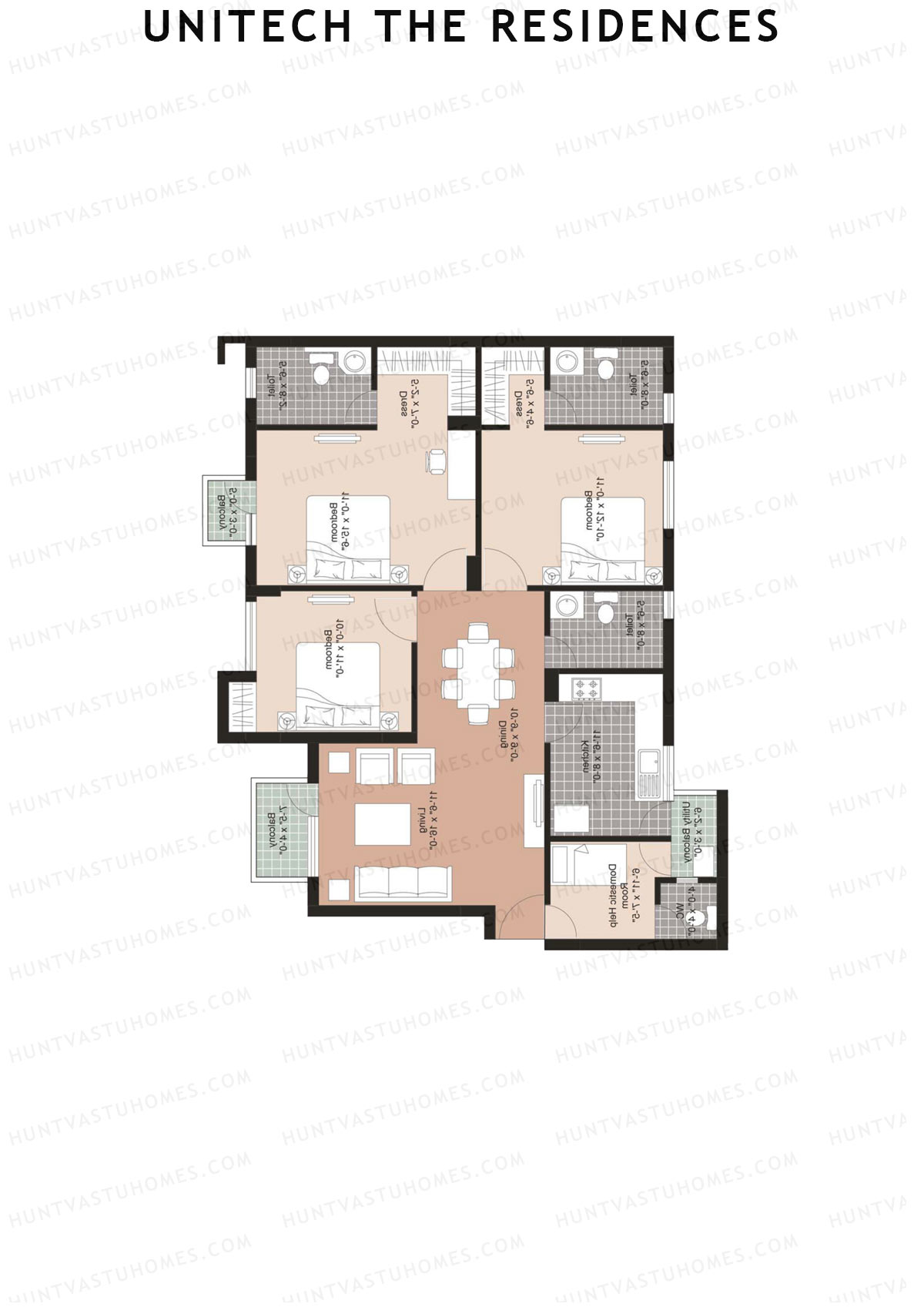 Unitech The Residences Europa E3 Unit 2 (Type Y1) Floor Plan