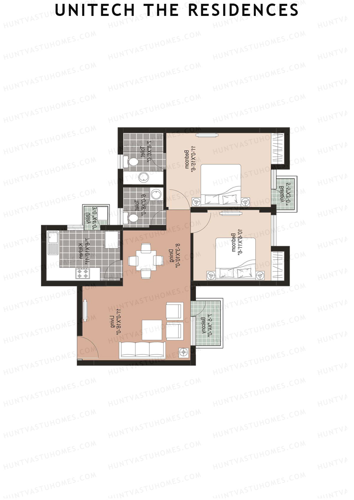Unitech The Residences Europa E3 Unit 3 (Type Z1) Floor Plan