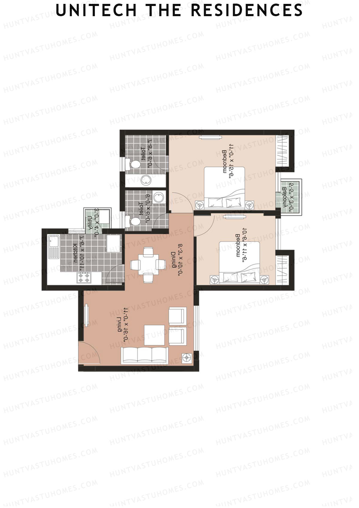 Unitech The Residences Europa E3 Unit 3 (Type Z4) Floor Plan