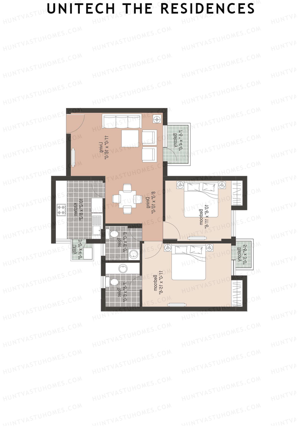 Unitech The Residences Europa E3 Unit 4 (Type Z2) Floor Plan