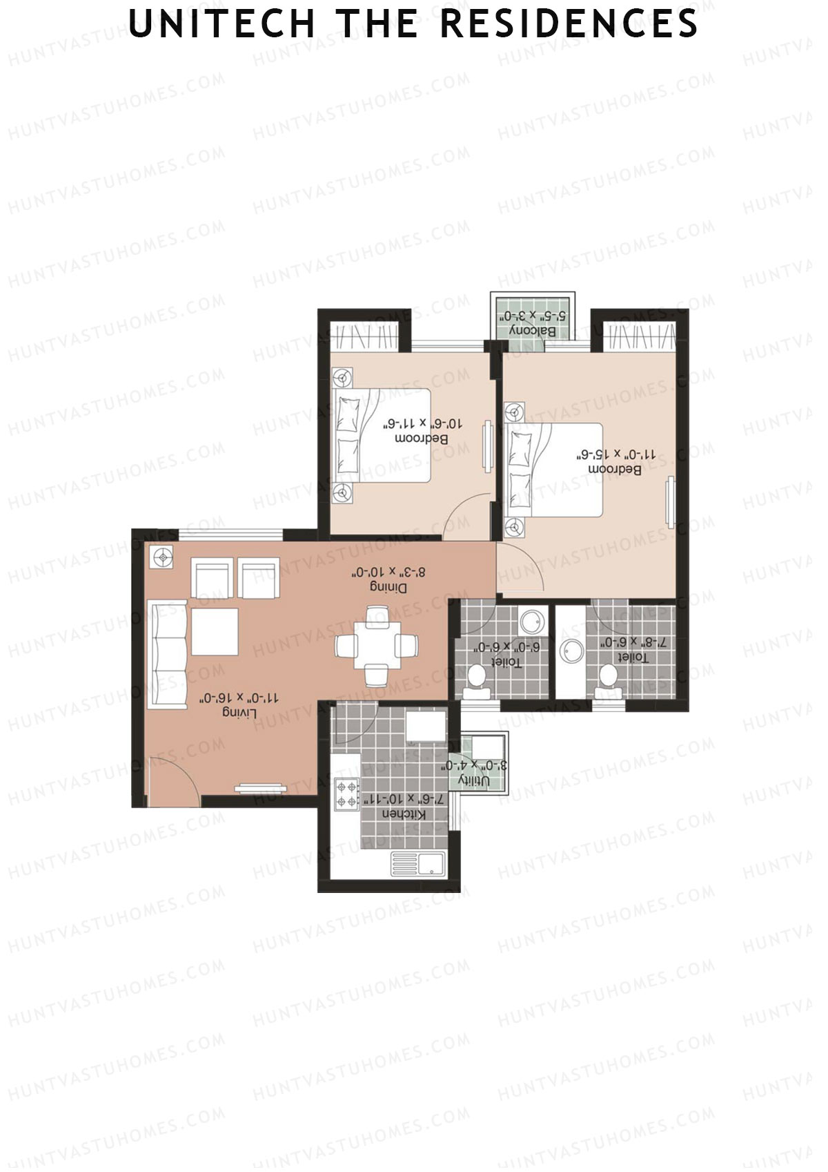 Unitech The Residences Fortuna F2 Unit 4 (Type Z4) Floor Plan