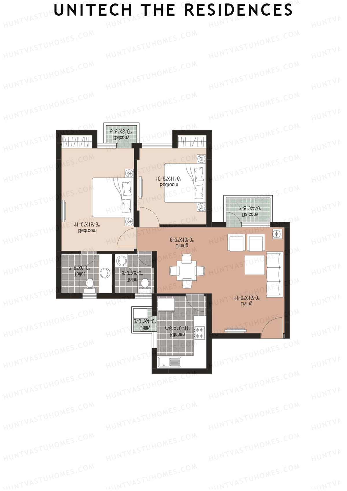 Unitech The Residences Fortuna F3 Unit 3 (Type Z1) Floor Plan