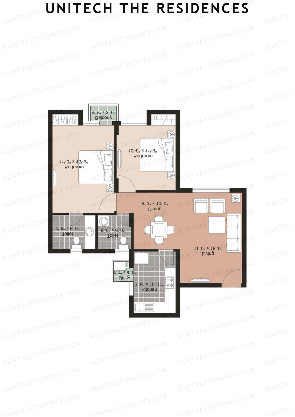 Unitech The Residences Fortuna F3 Unit 3 (Type Z4) Floor Plan