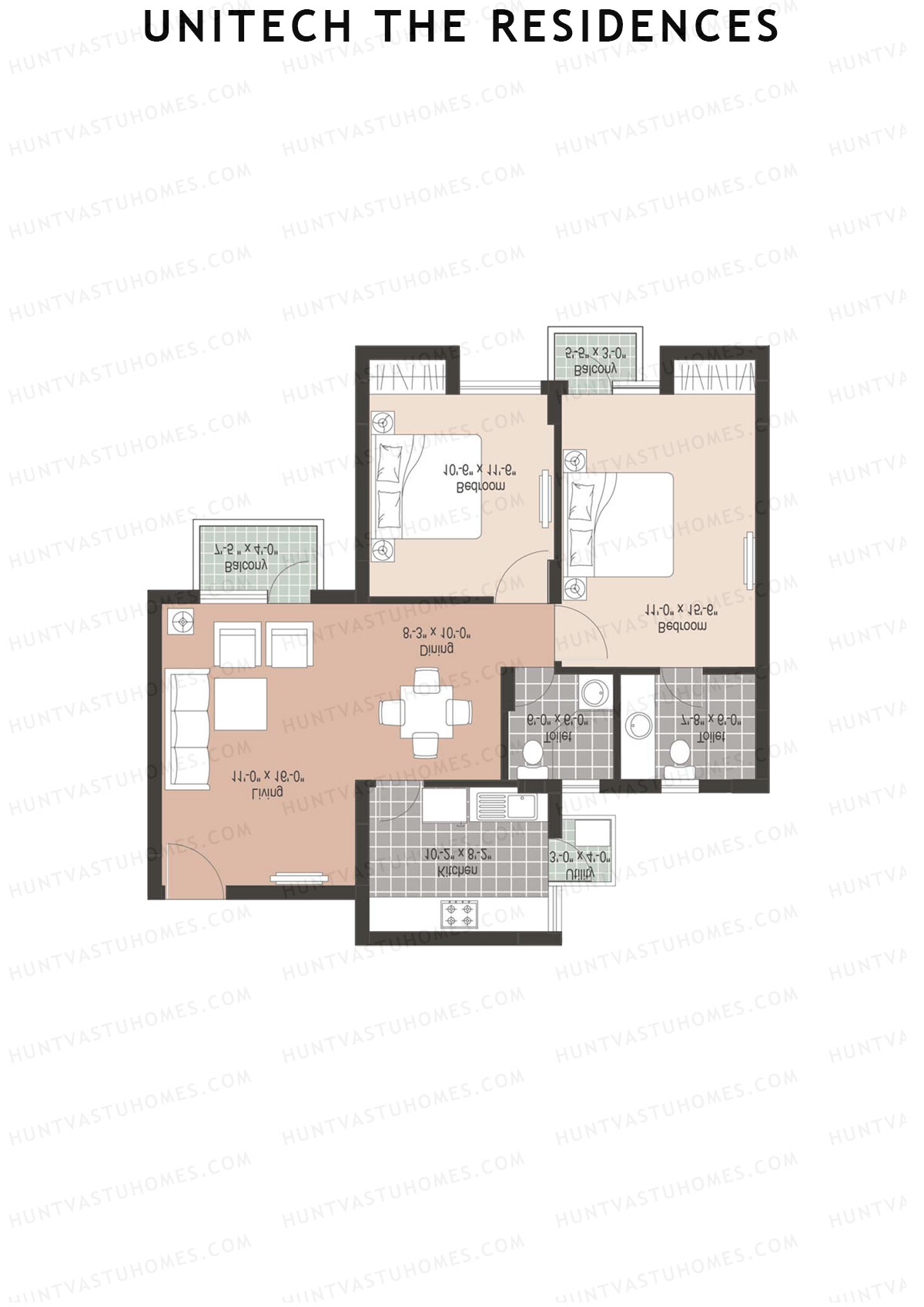 Unitech The Residences Fortuna F3 Unit 4 (Type Z2) Floor Plan