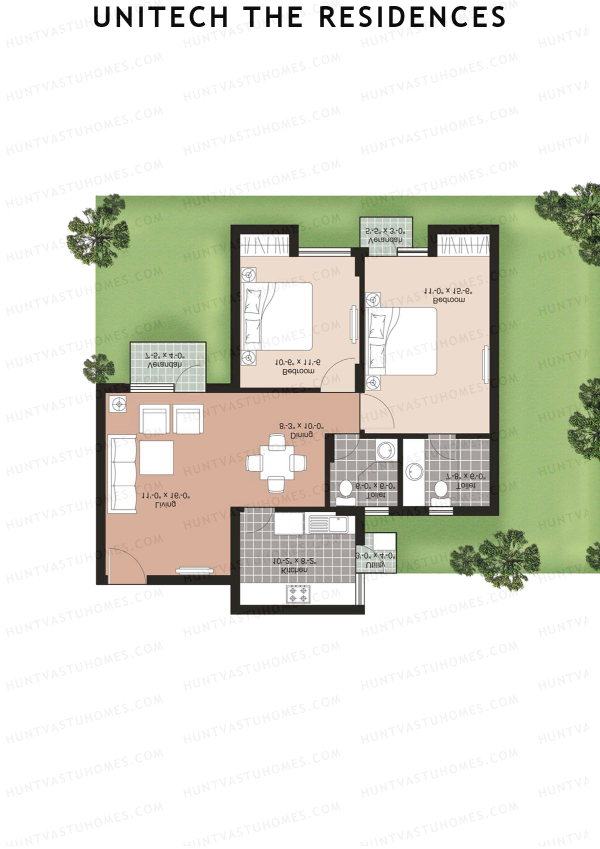 Unitech The Residences Fortuna F3 Unit 4 (Type Z3) Floor Plan