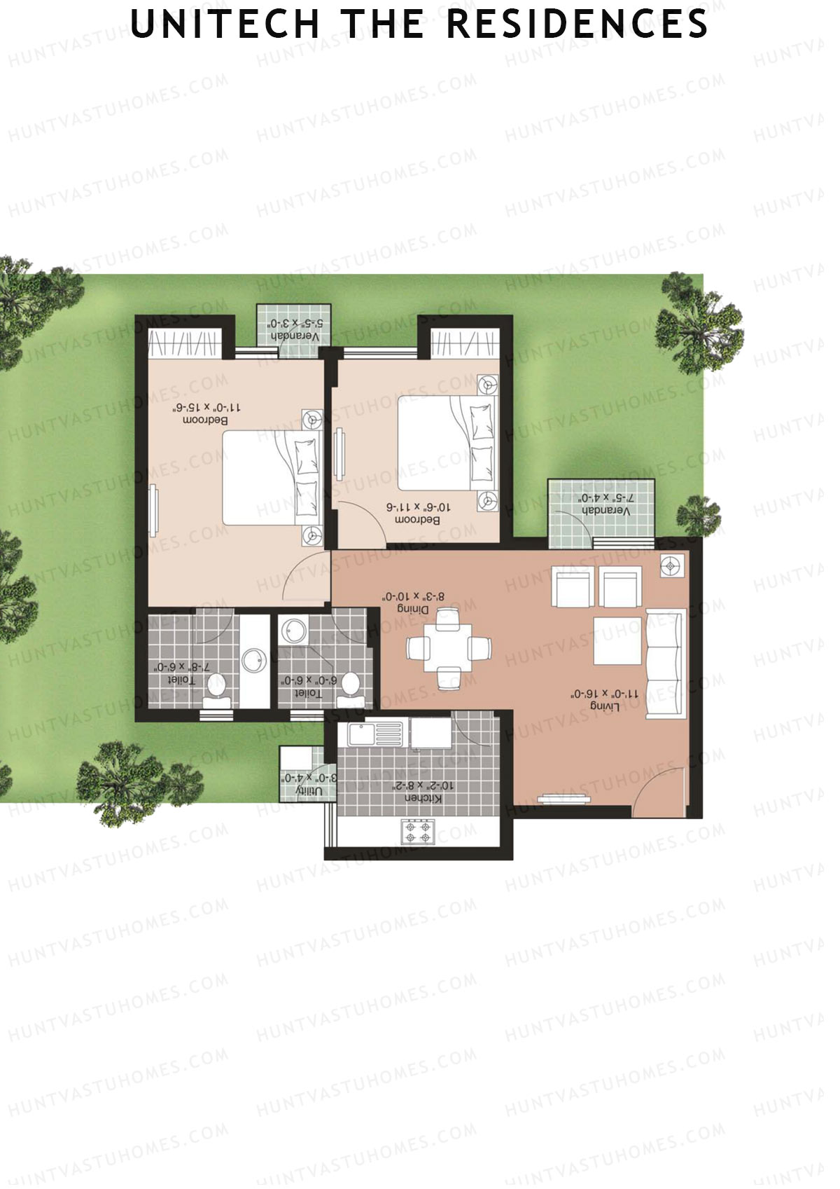 Unitech The Residences Graces G1 Unit 3 (Type Z3) Floor Plan