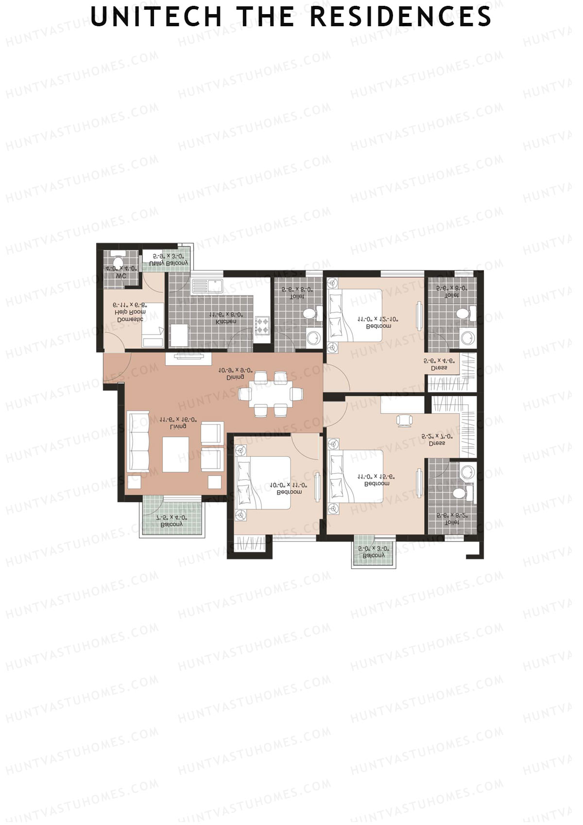 Unitech The Residences Graces G2 Unit 1 (Type Y2) Floor Plan