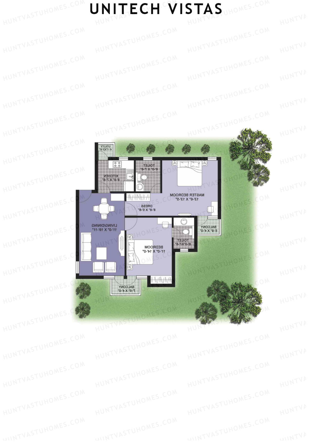 Unitech Vistas Block A11 Unit 3 (Type Z1) Floor Plan