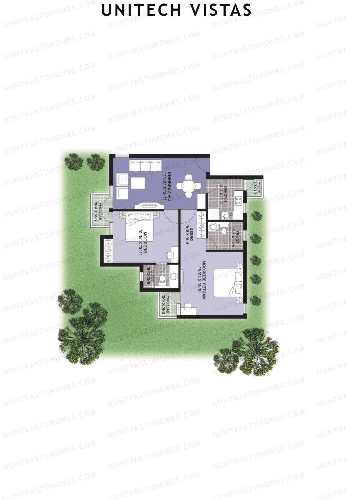 Unitech Vistas Block A2 Unit 3 (Type Z1) Floor Plan