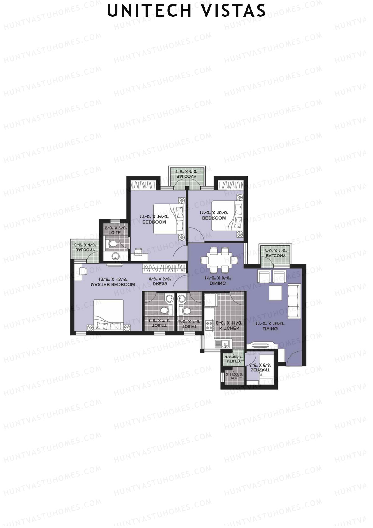 Unitech Vistas Block A6 Unit 3 (Type Y1) Floor Plan