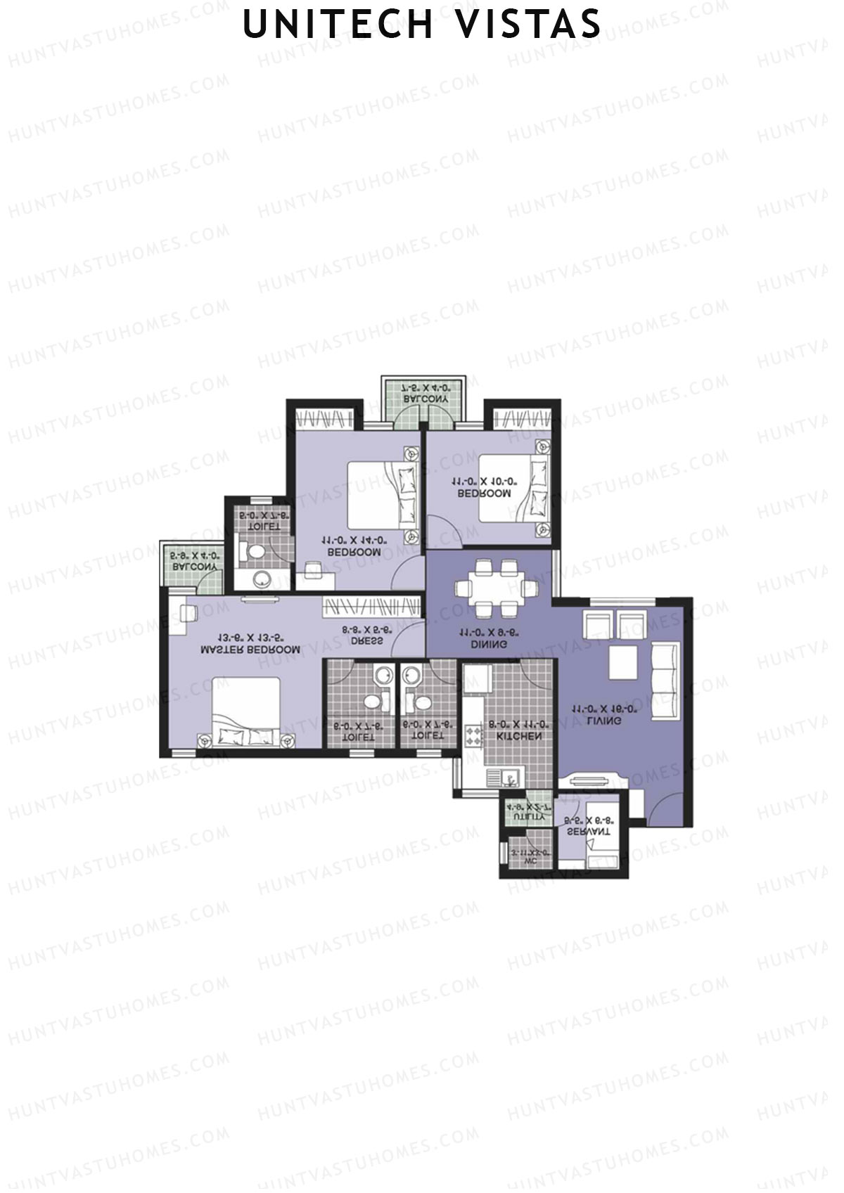 Unitech Vistas Block A6 Unit 3 (Type Y2) Floor Plan