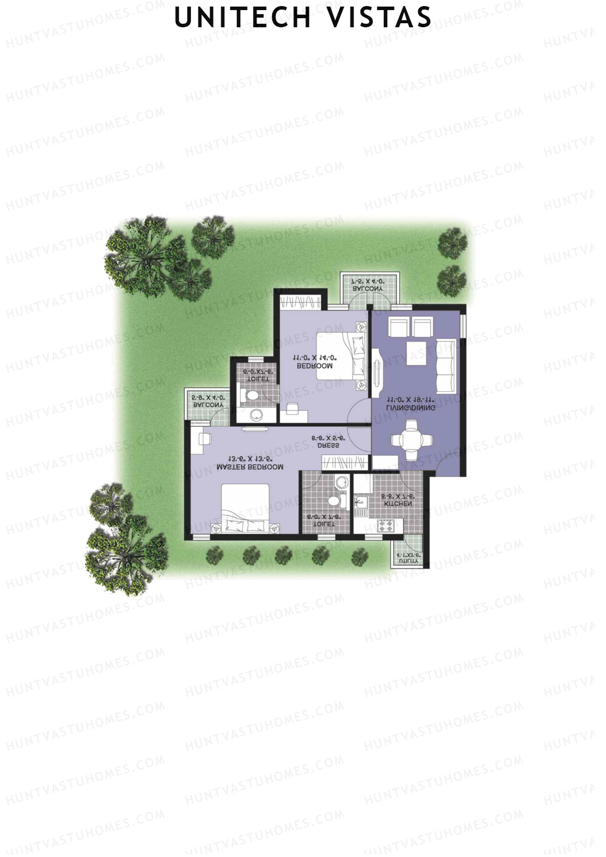 Unitech Vistas Block A6 Unit 3 (Type Z1) Floor Plan