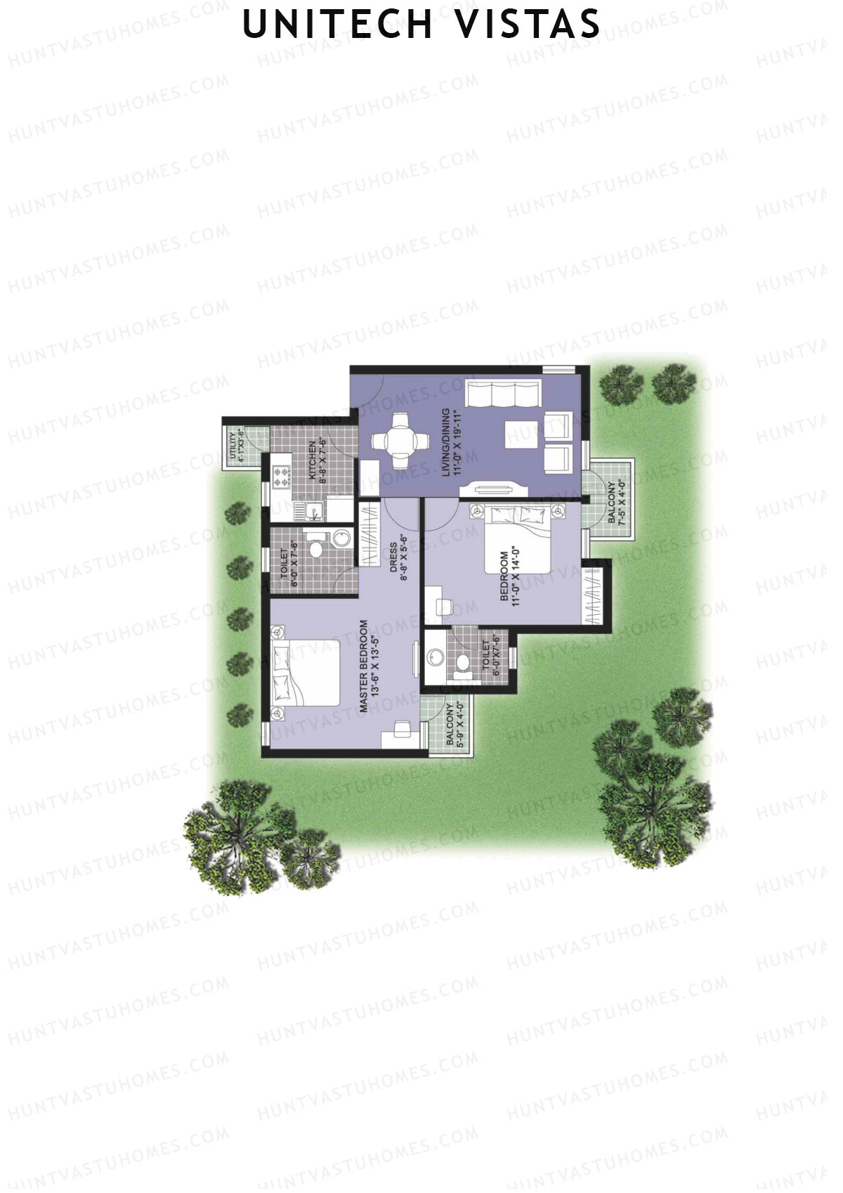 Unitech Vistas Block A7 Unit 4 (Type Z1) Floor Plan