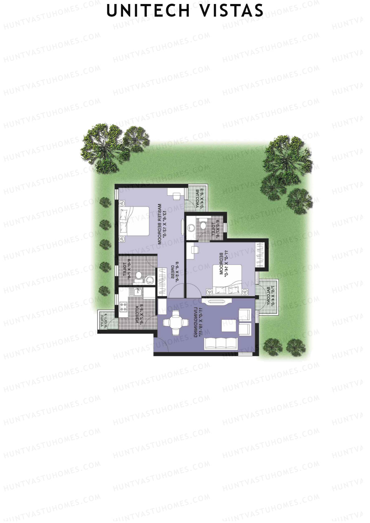 Unitech Vistas Block A8 Unit 3 (Type Z1) Floor Plan