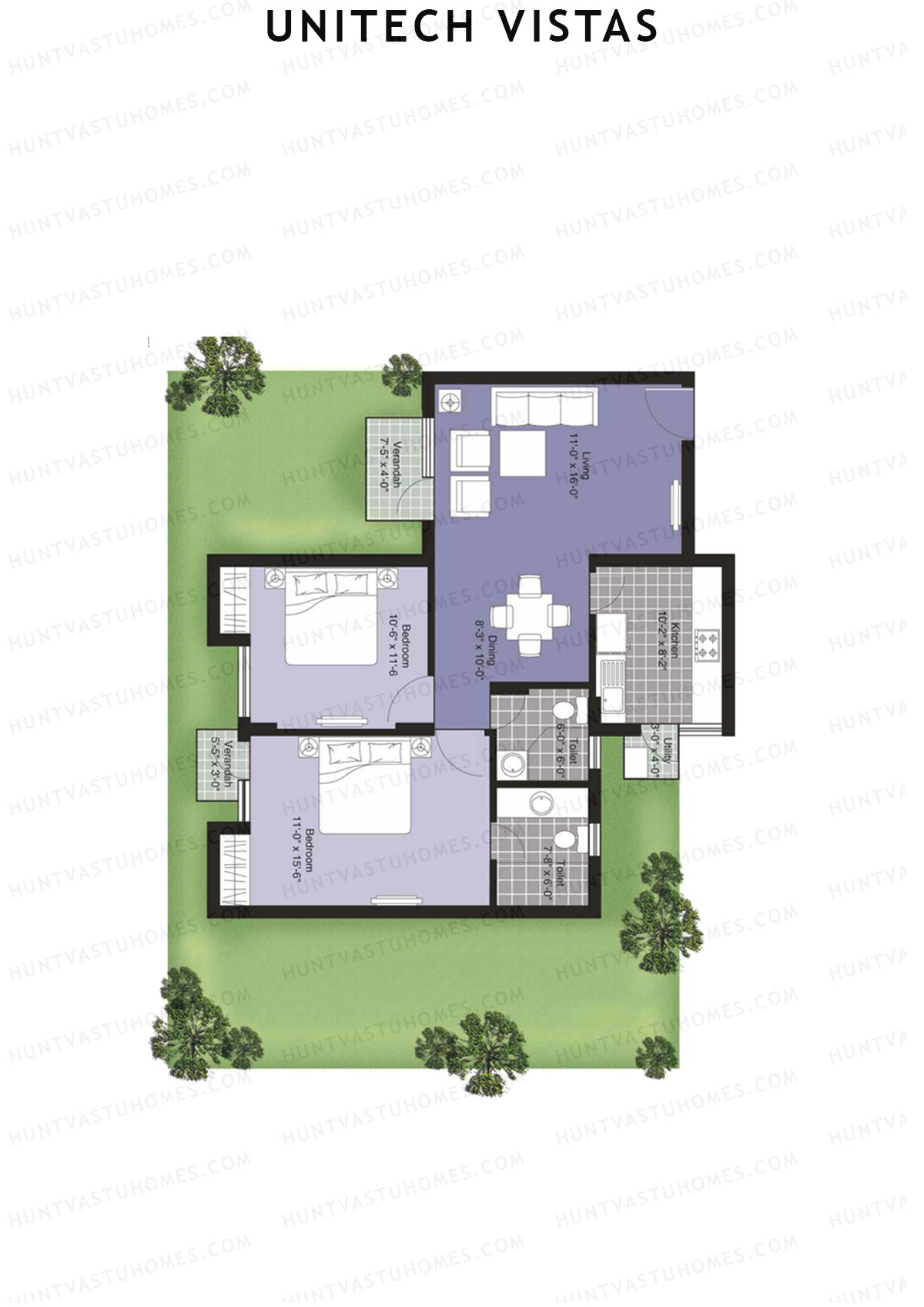 Unitech Vistas Block B1 Unit 3 (Type Z4) Floor Plan