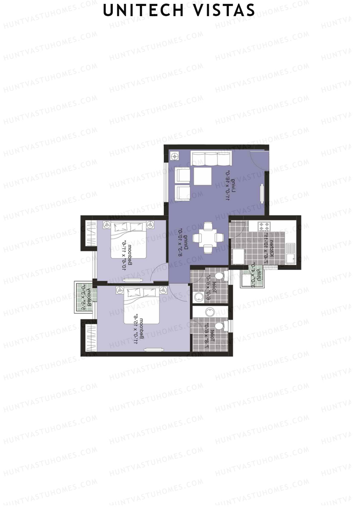 Unitech Vistas Block B2 Unit 3 (Type Z5) Floor Plan