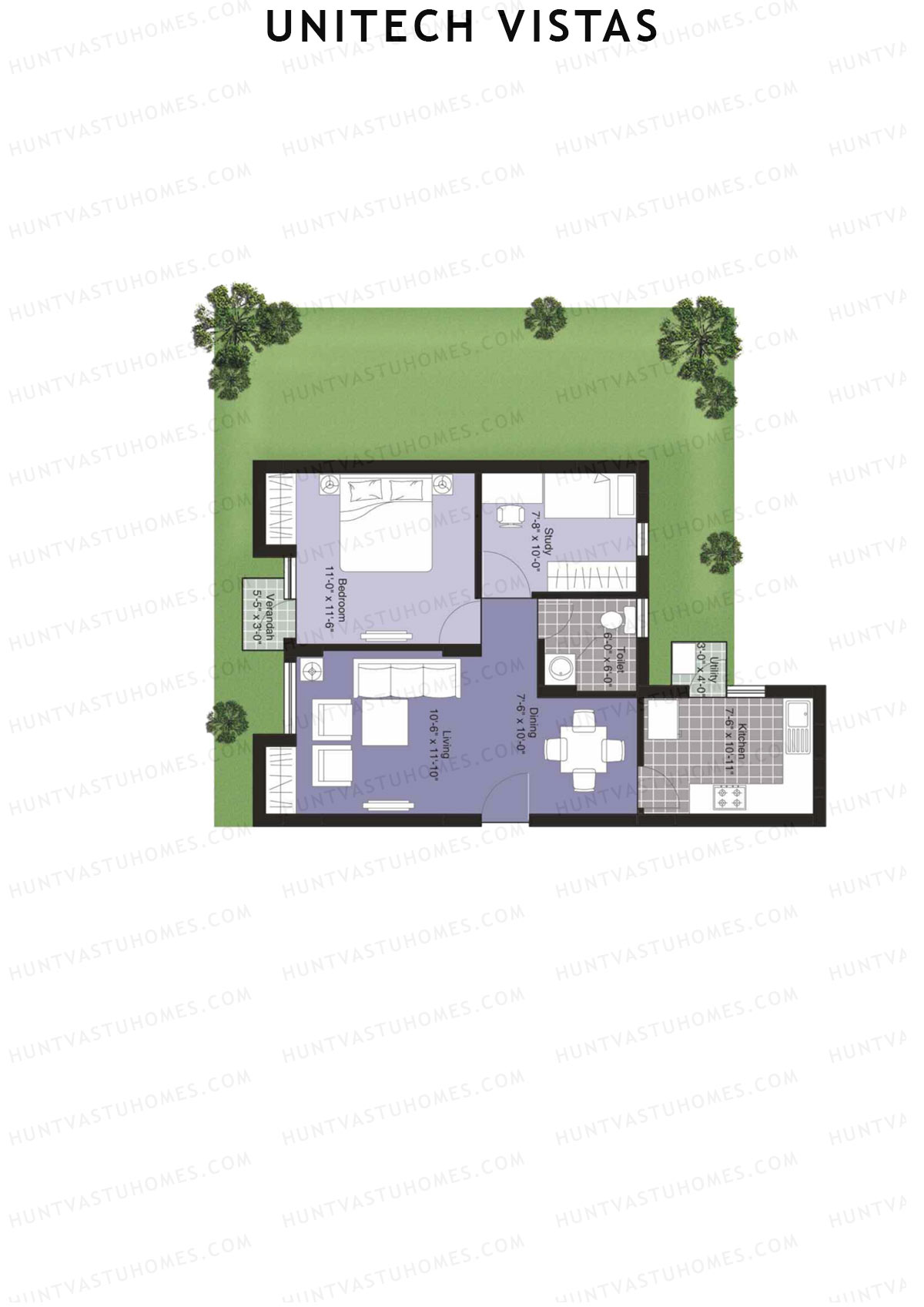 Unitech Vistas Block B4 Unit 4 (Type X1) Floor Plan