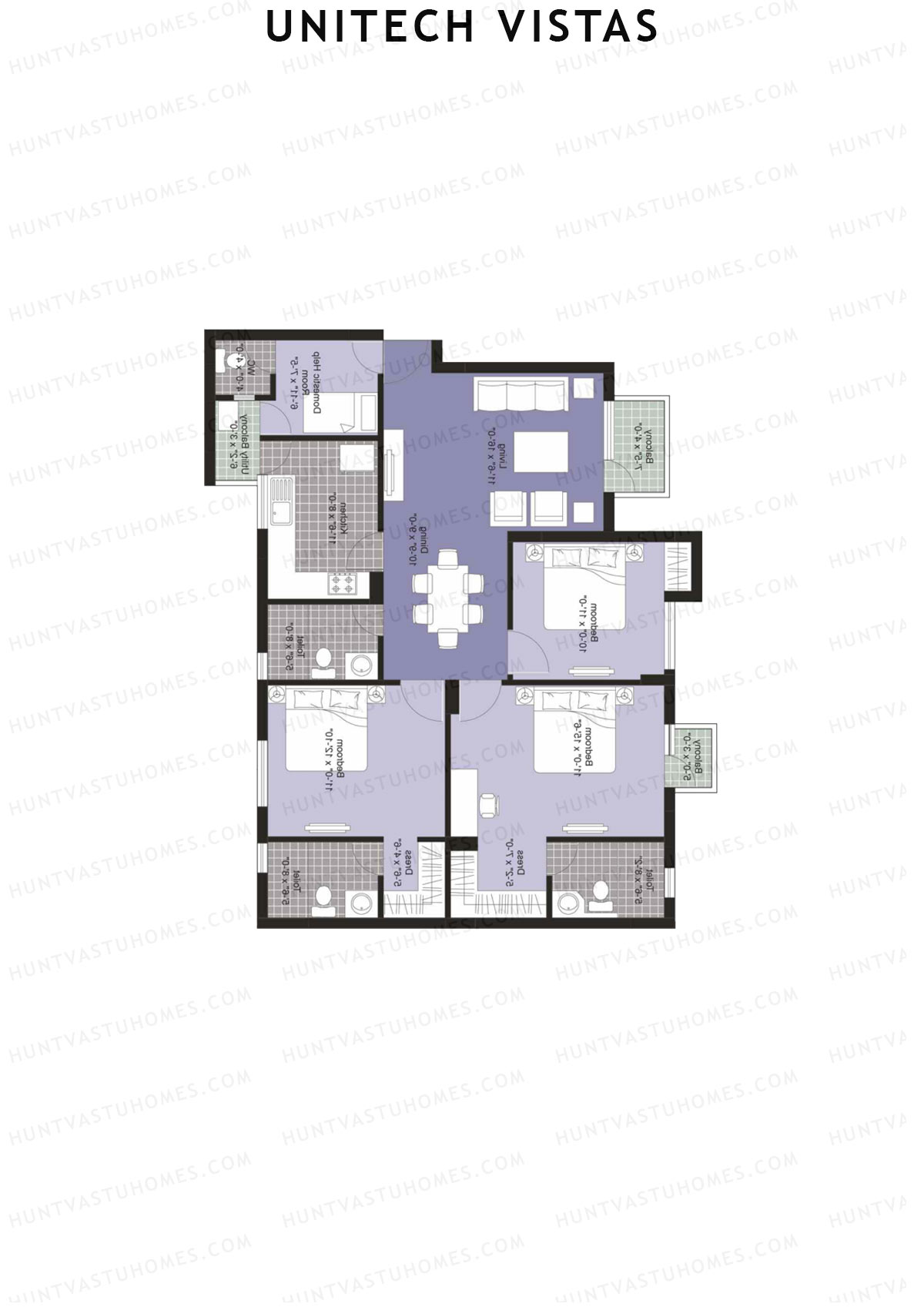 Unitech Vistas Block B5 Unit 2 (Type Y3) Floor Plan