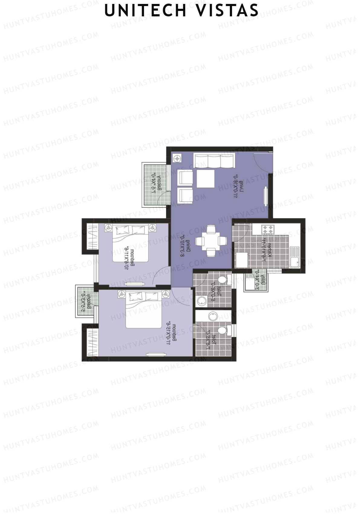 Unitech Vistas Block B5 Unit 3 (Type Z2) Floor Plan