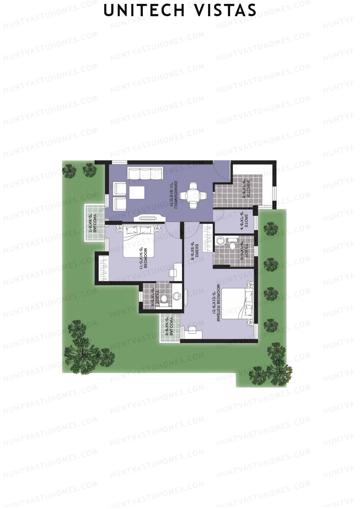Unitech Vistas Block C3 Unit 4 (Type Z1) Floor Plan