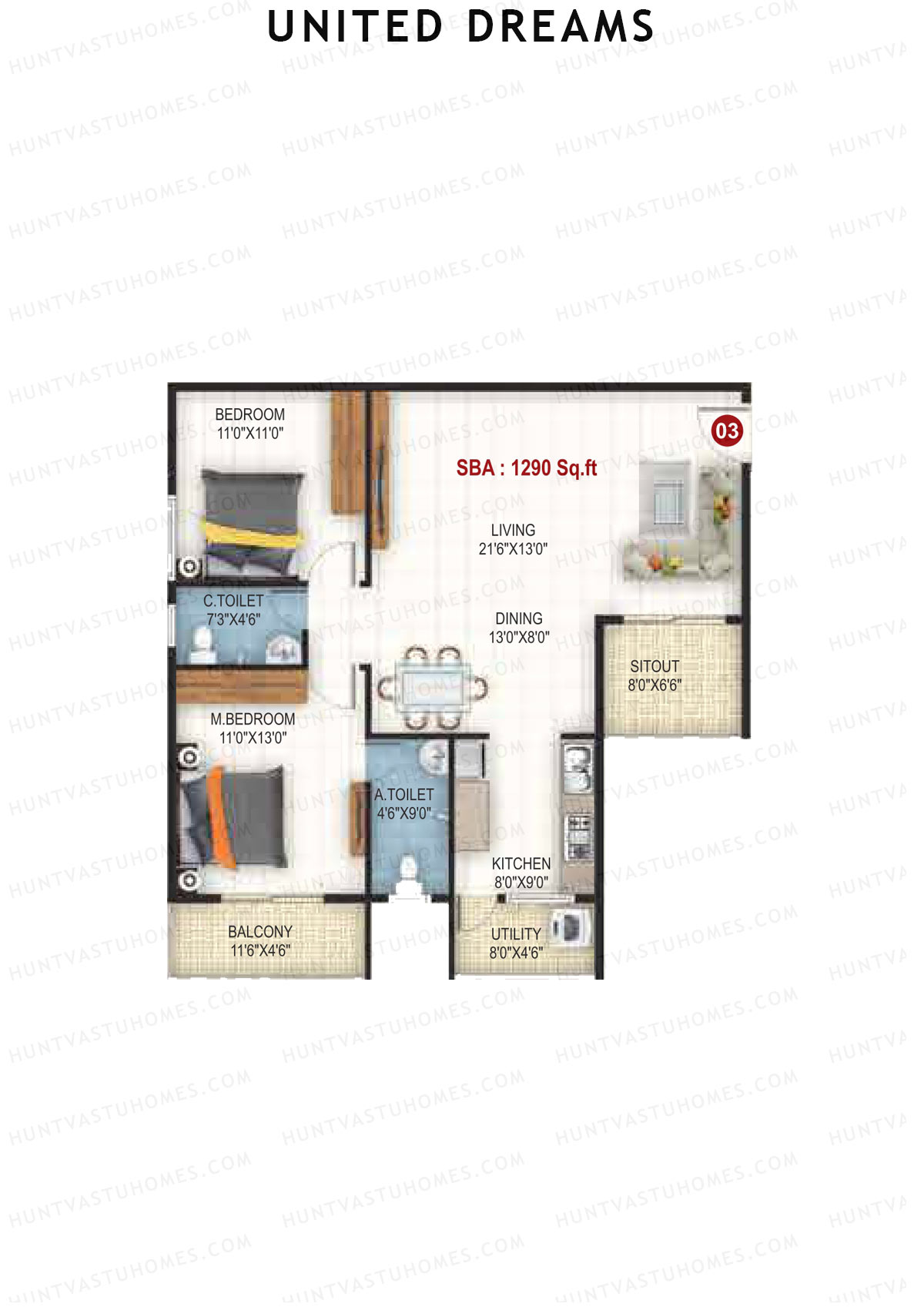 United Dreams Tower 1 Unit 4 Floor Plan