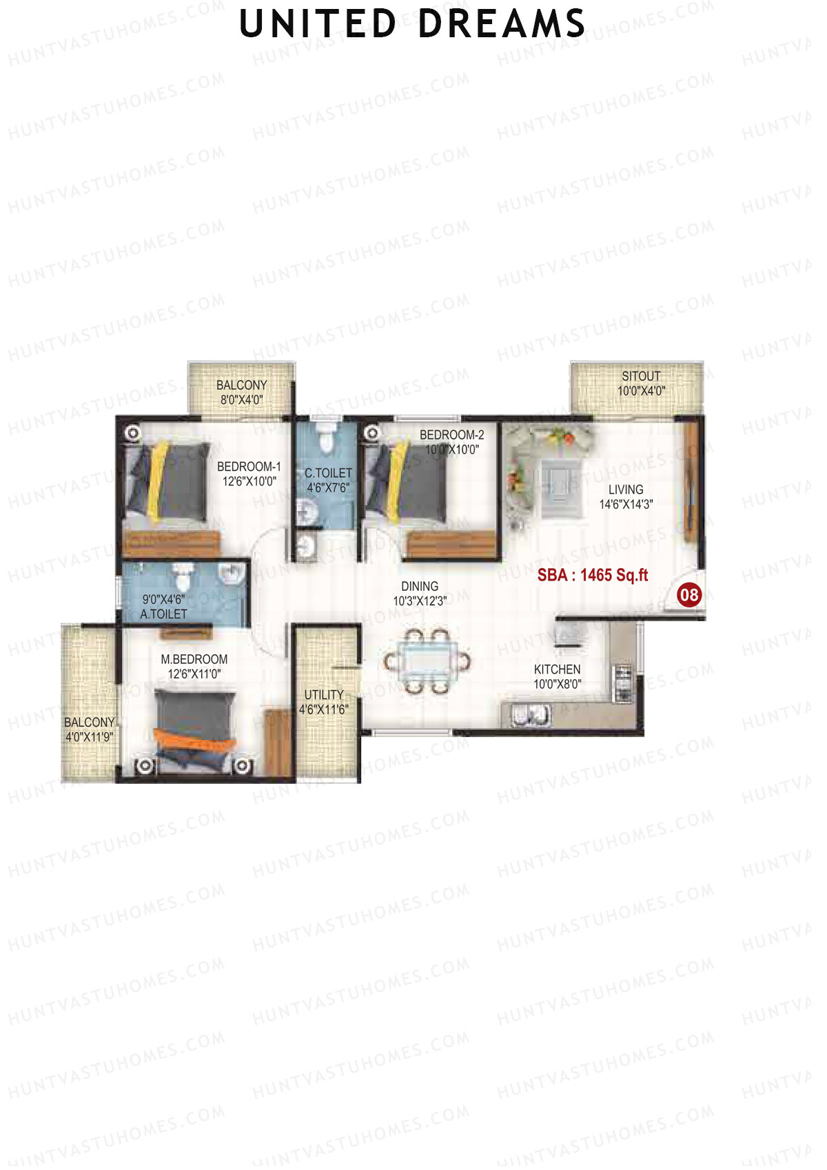 United Dreams Tower 1 Unit 8 Floor Plan