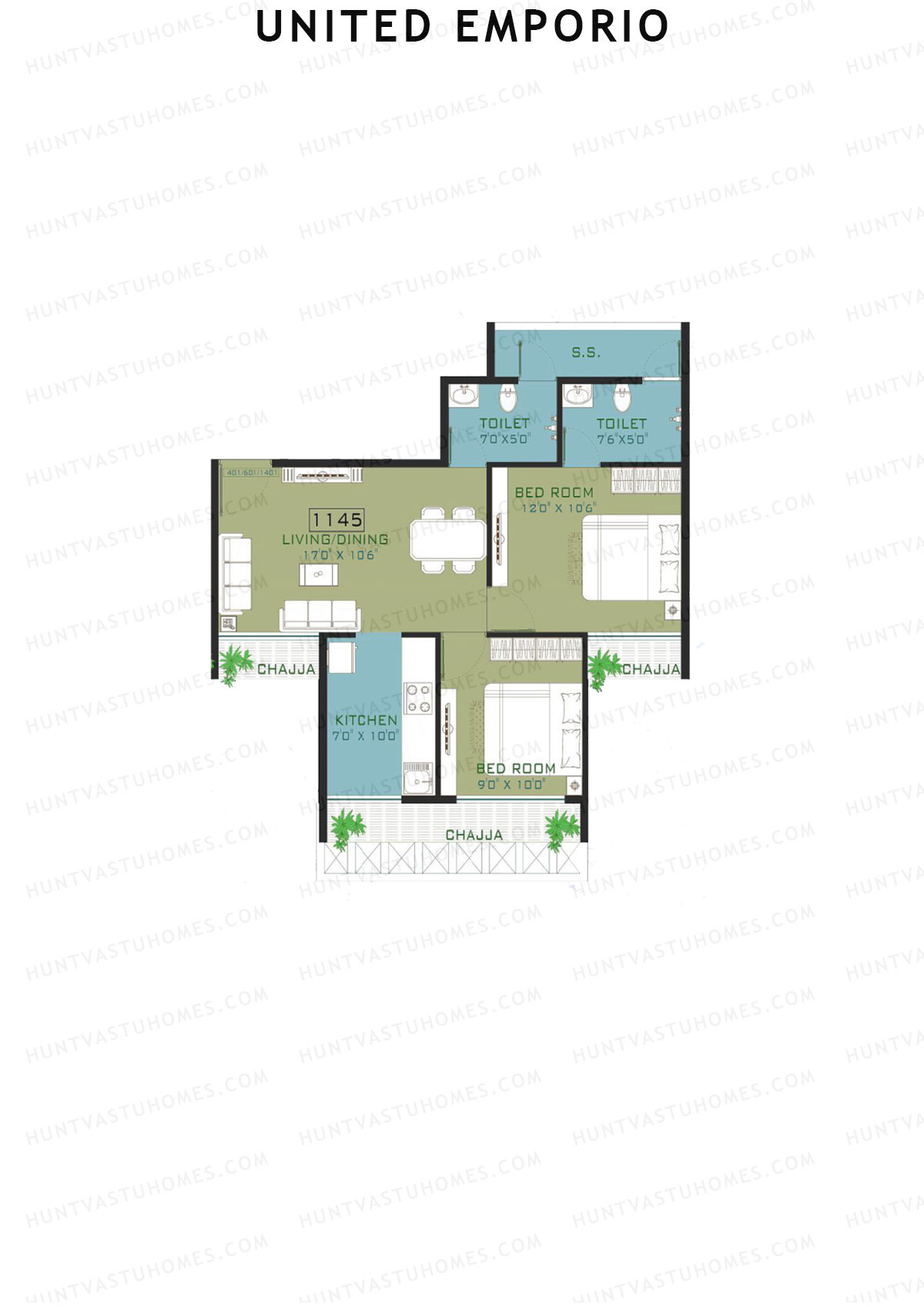 United Emporio Tower A Unit 1 Floor Plan