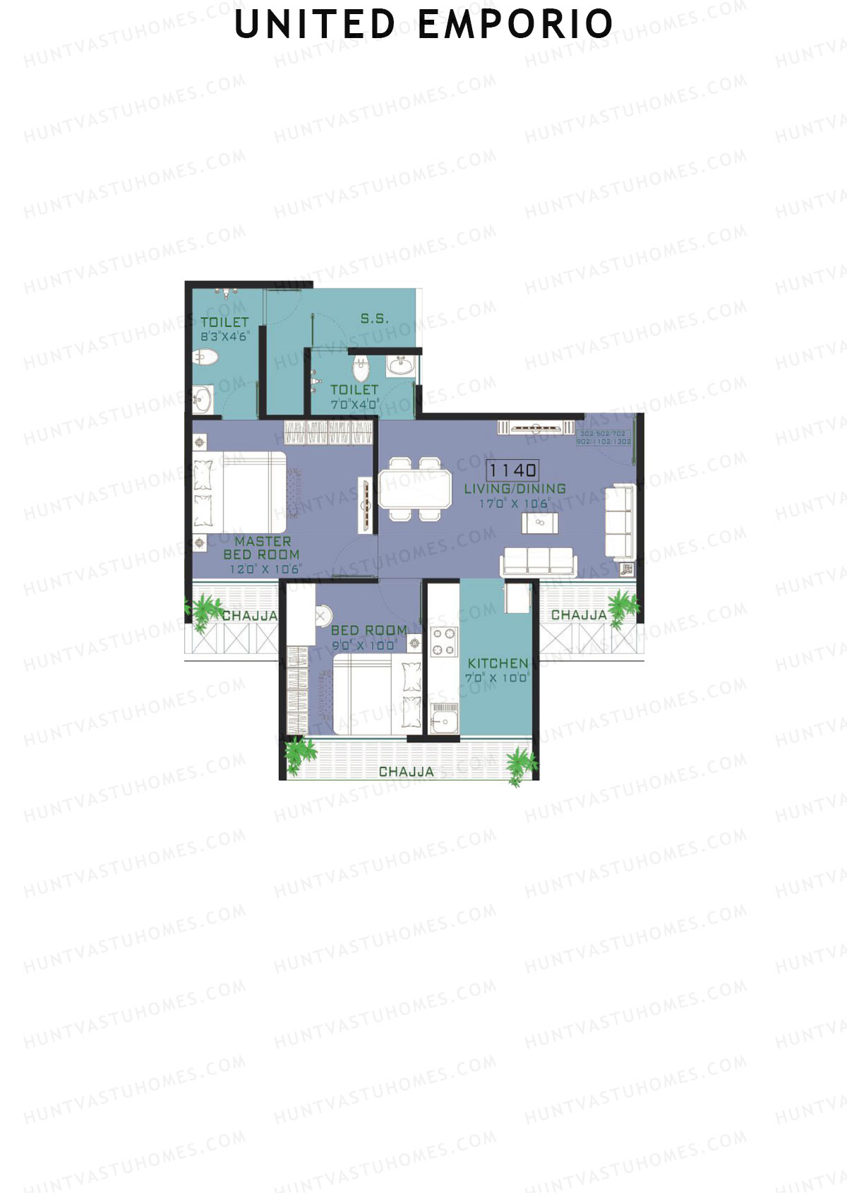 United Emporio Tower A Unit 2 Floor Plan