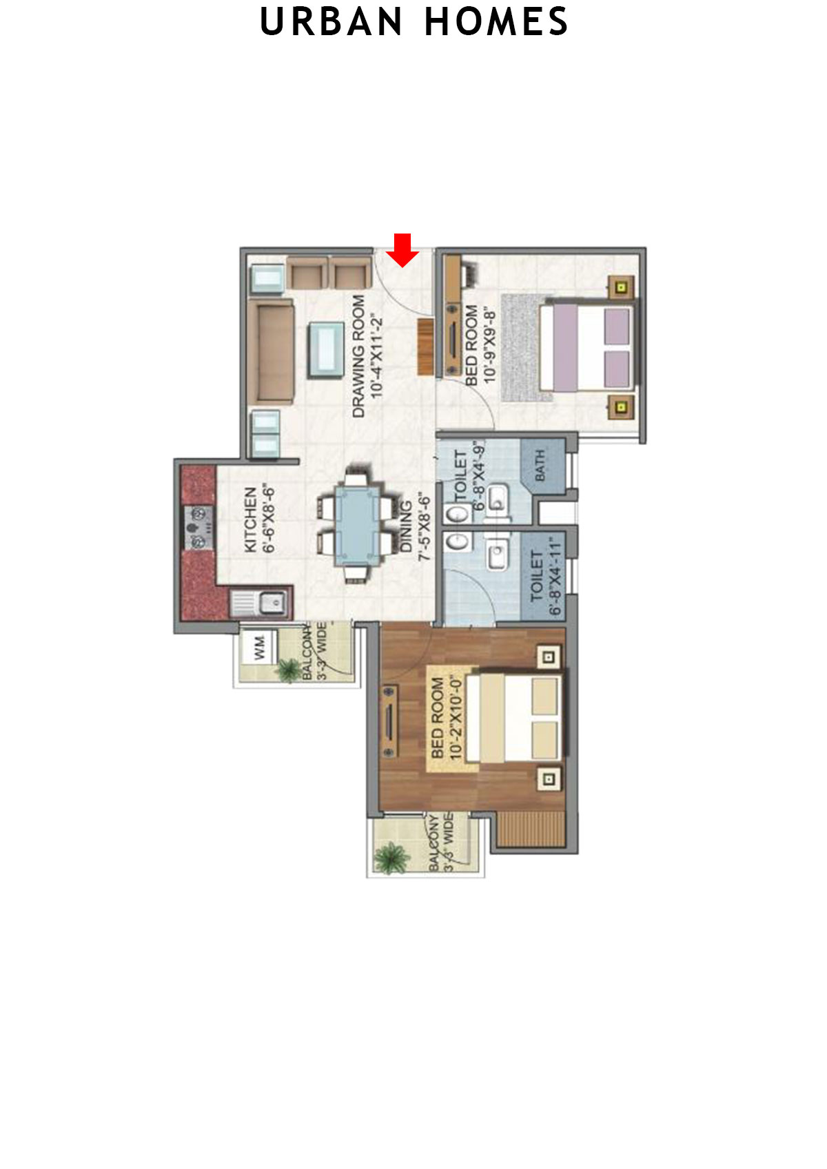 Urban Homes Tower F Unit 3 Floor Plan