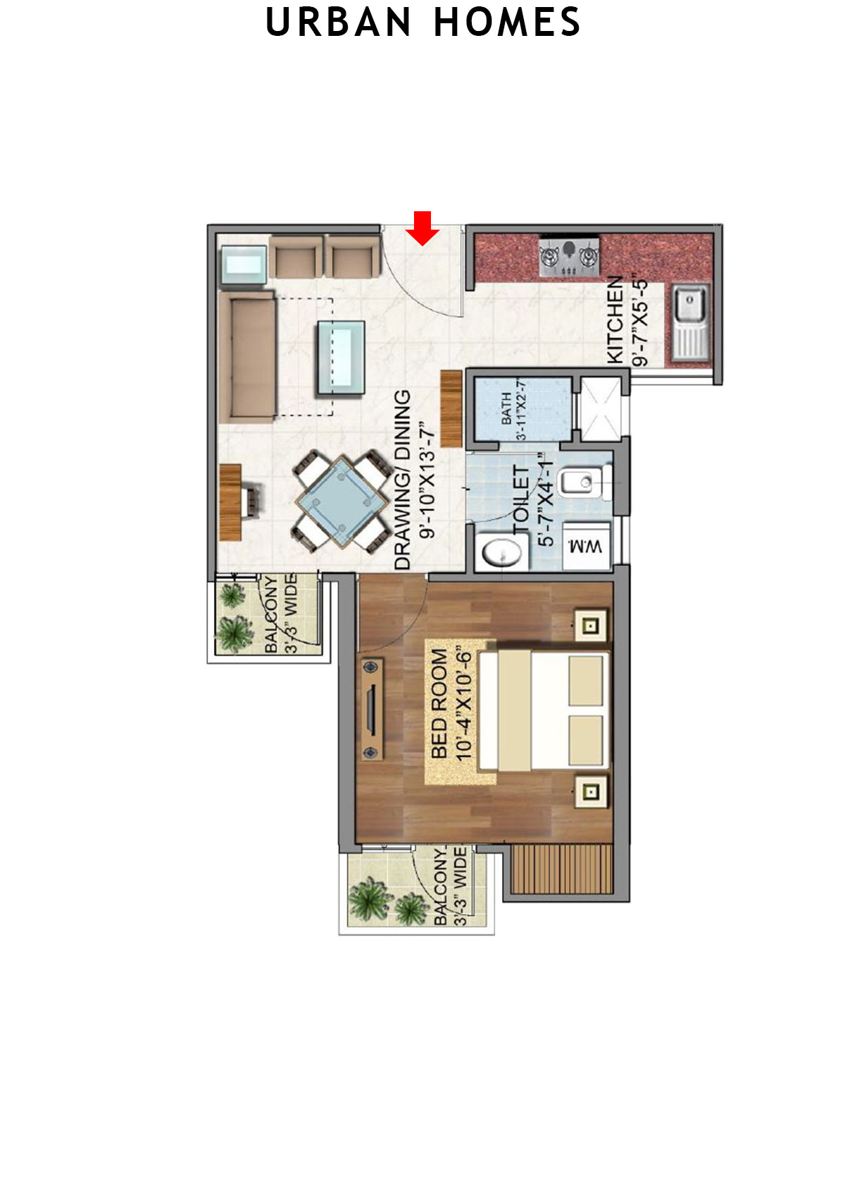 Urban Homes Tower G Unit 1 Floor Plan