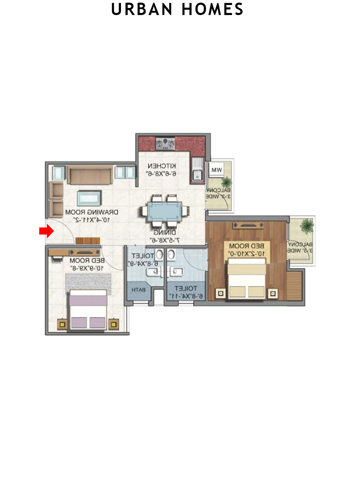 Urban Homes Tower K Unit 14 Floor Plan