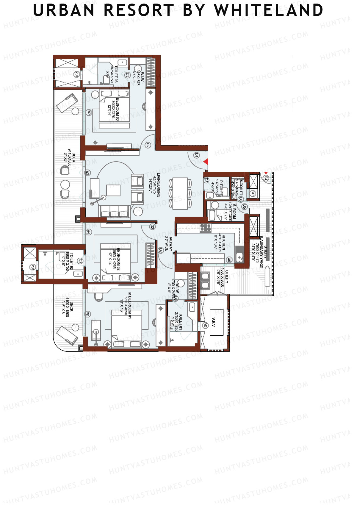 Urban Resort By Whiteland Tower 1 Unit 1 Floor Plan