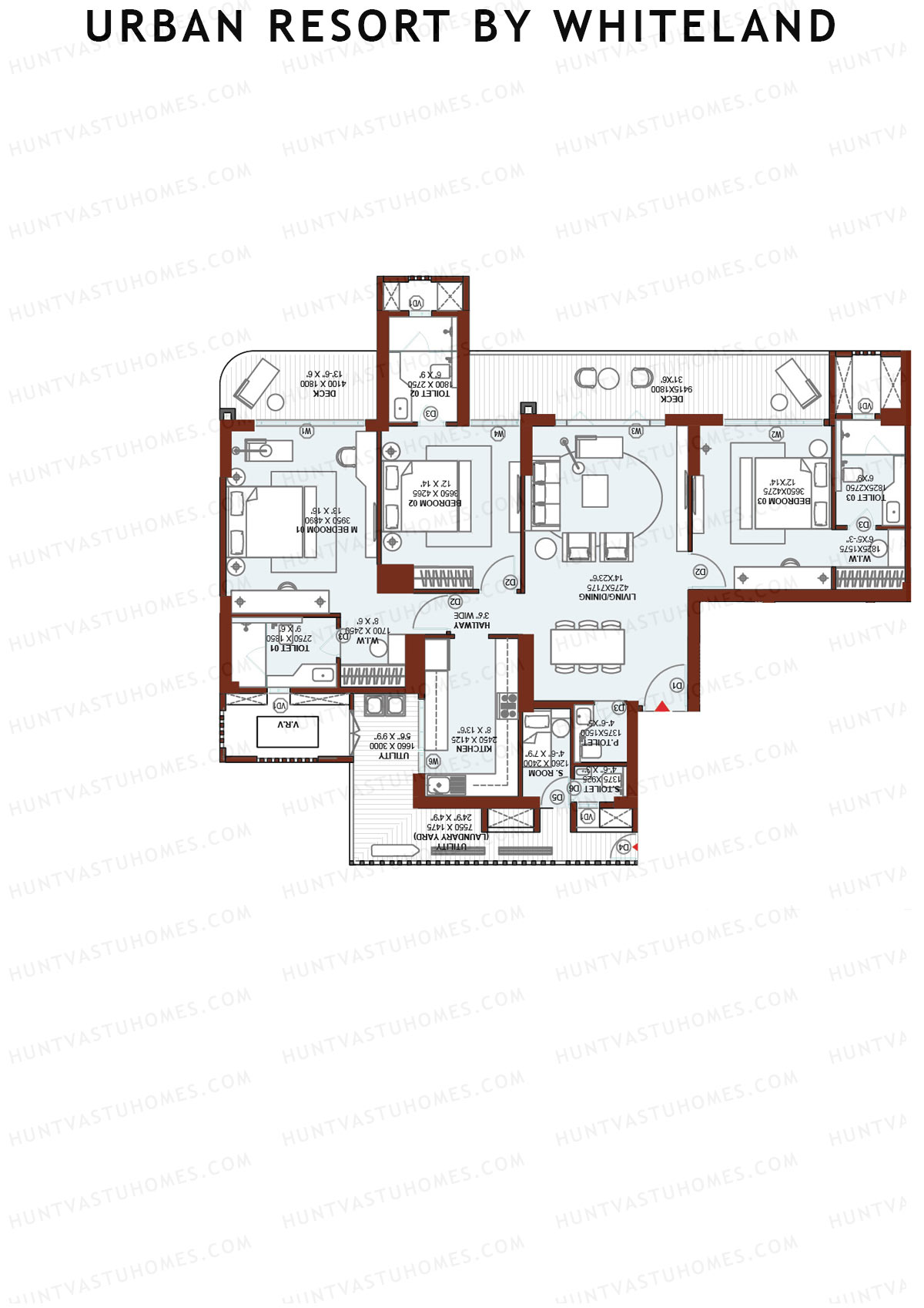 Urban Resort By Whiteland Tower 4B Unit 1 Floor Plan