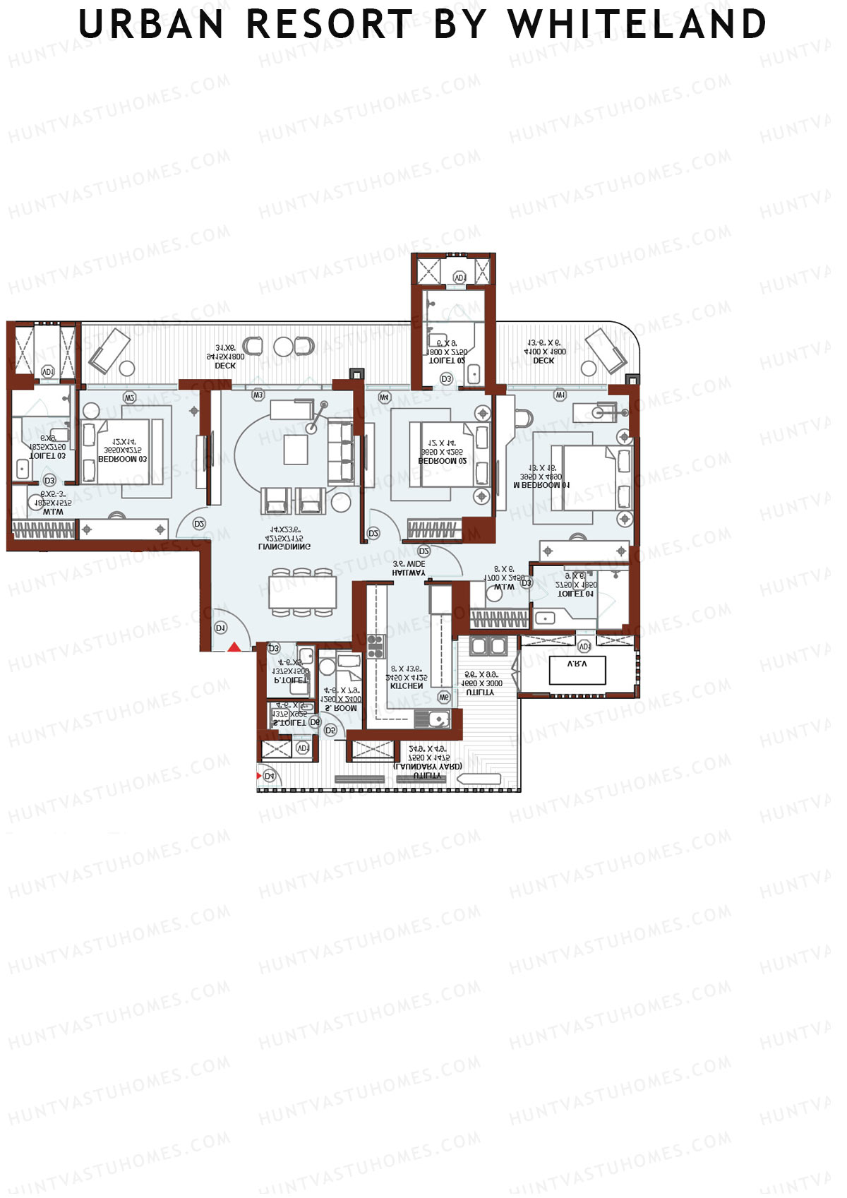 Urban Resort By Whiteland Tower 4B Unit 2 Floor Plan