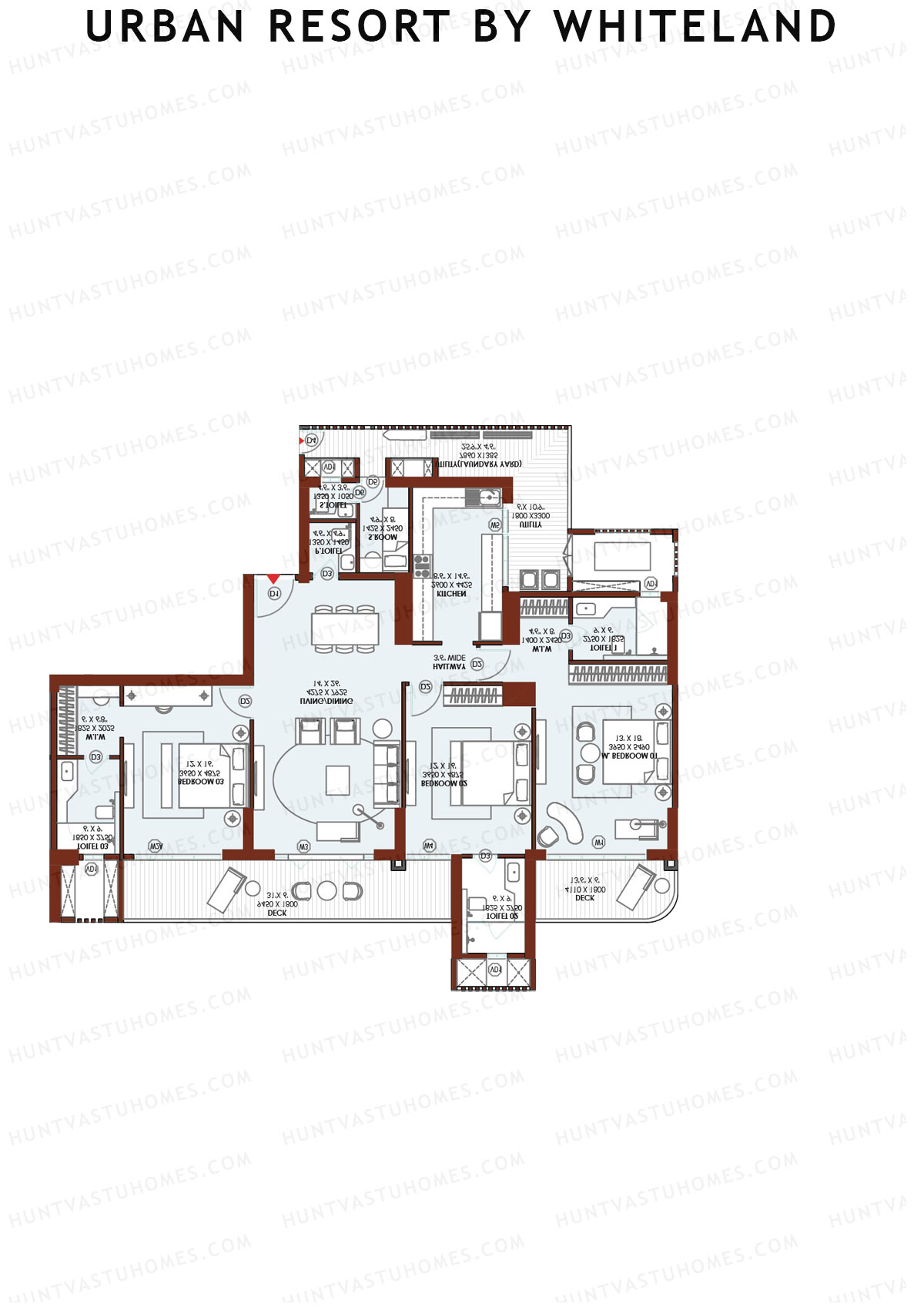 Urban Resort By Whiteland Tower 4B Unit 3 Floor Plan