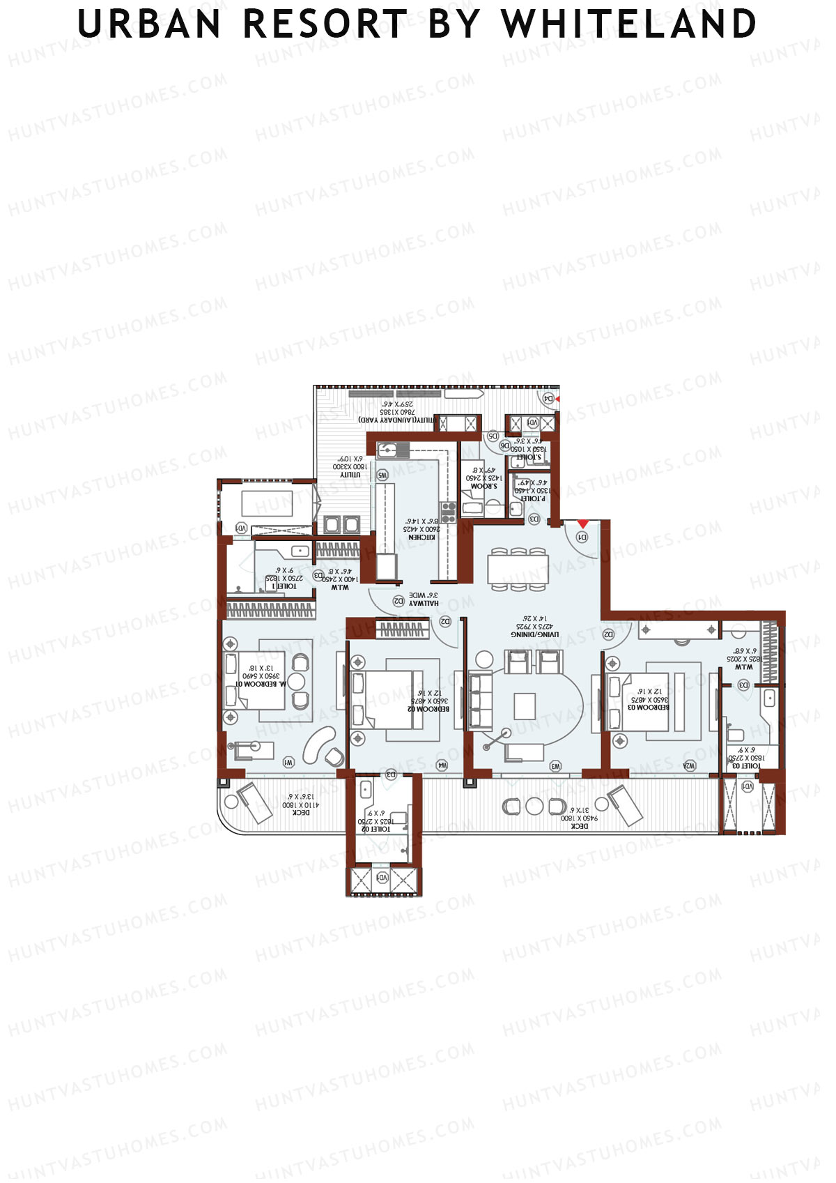 Urban Resort By Whiteland Tower 4B Unit 4 Floor Plan