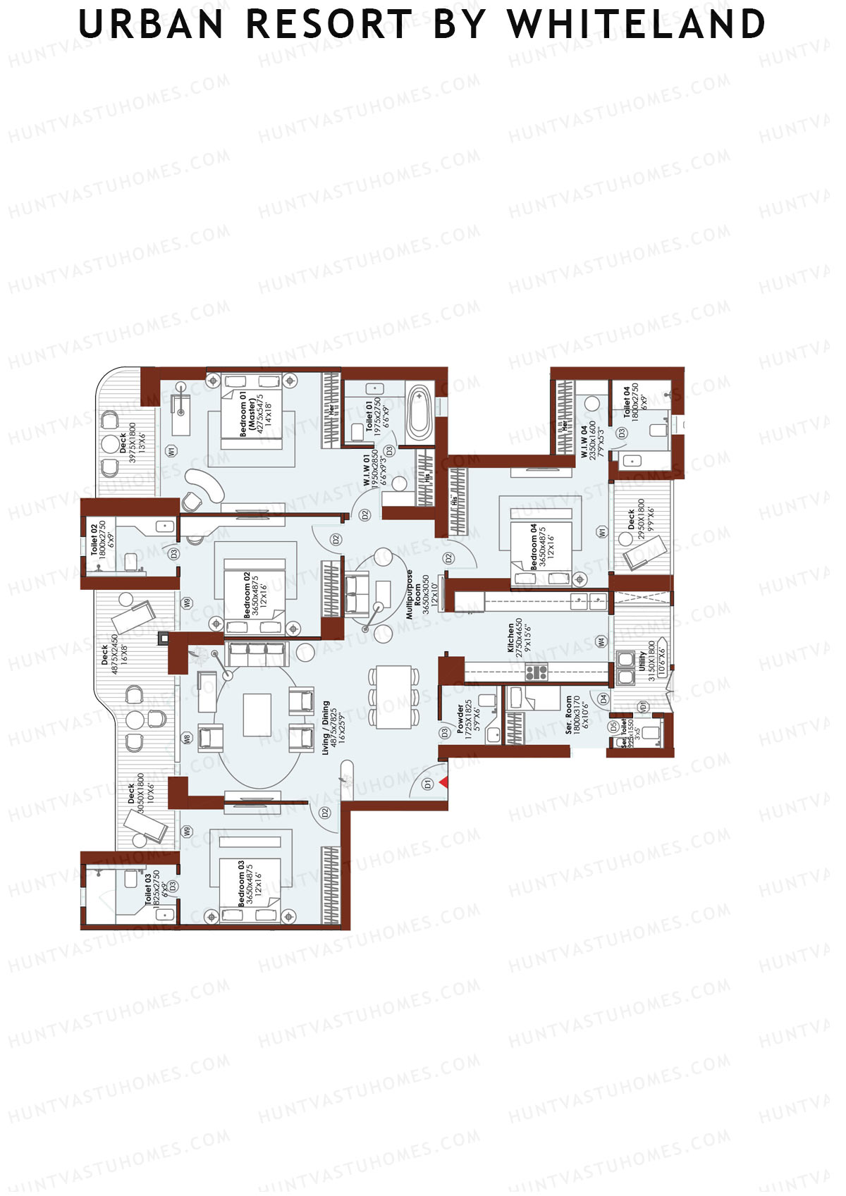 Urban Resort By Whiteland Tower 7 Unit 1 Floor Plan