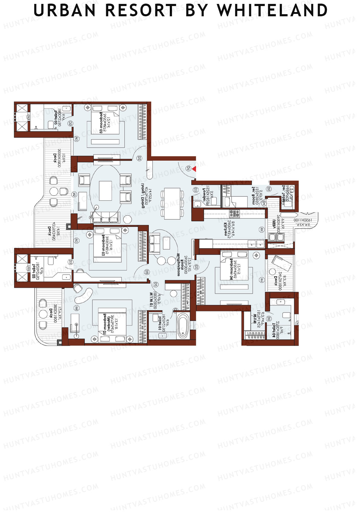 Urban Resort By Whiteland Tower 7 Unit 2 Floor Plan