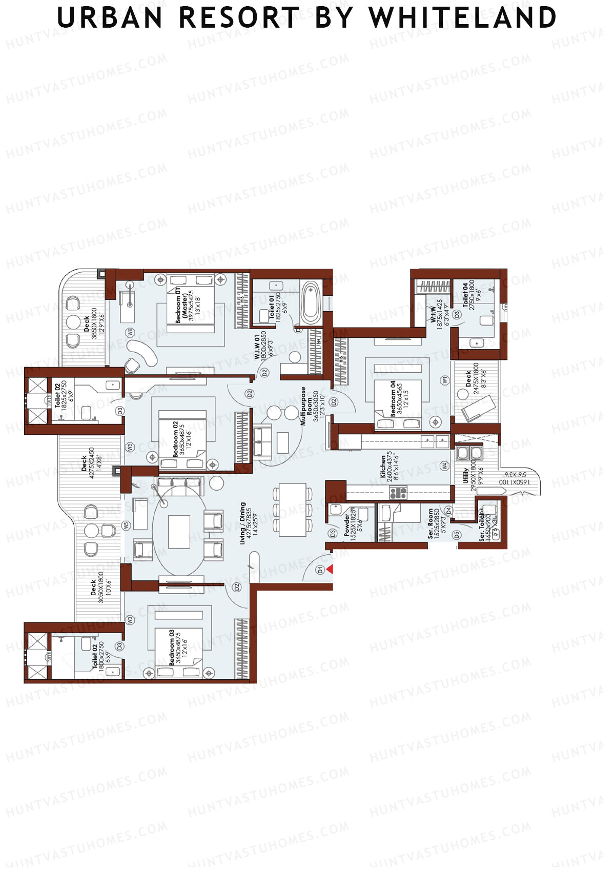 Urban Resort By Whiteland Tower 8 Unit 1 Floor Plan