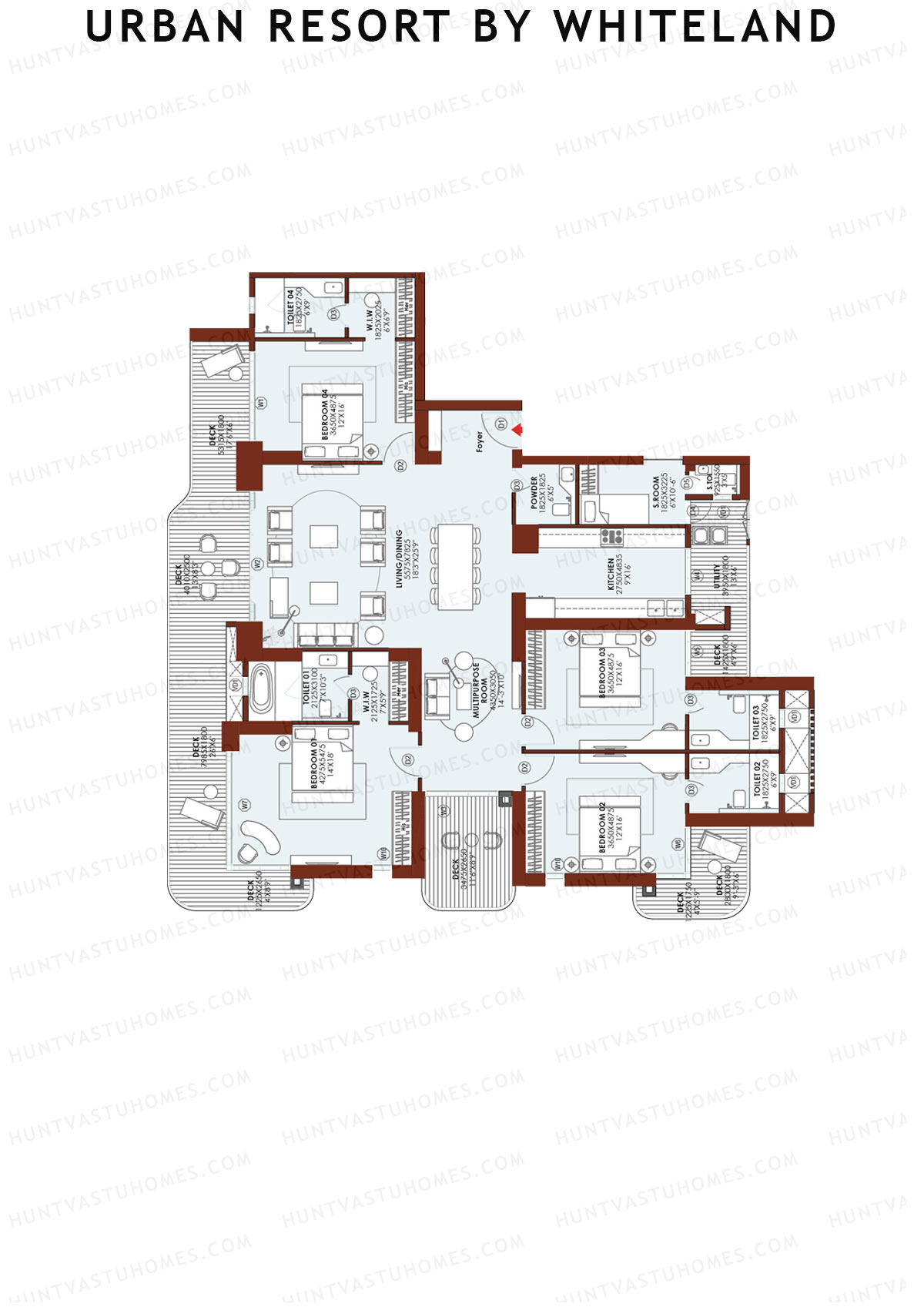 Urban Resort By Whiteland Tower 9 Unit 2 Floor Plan