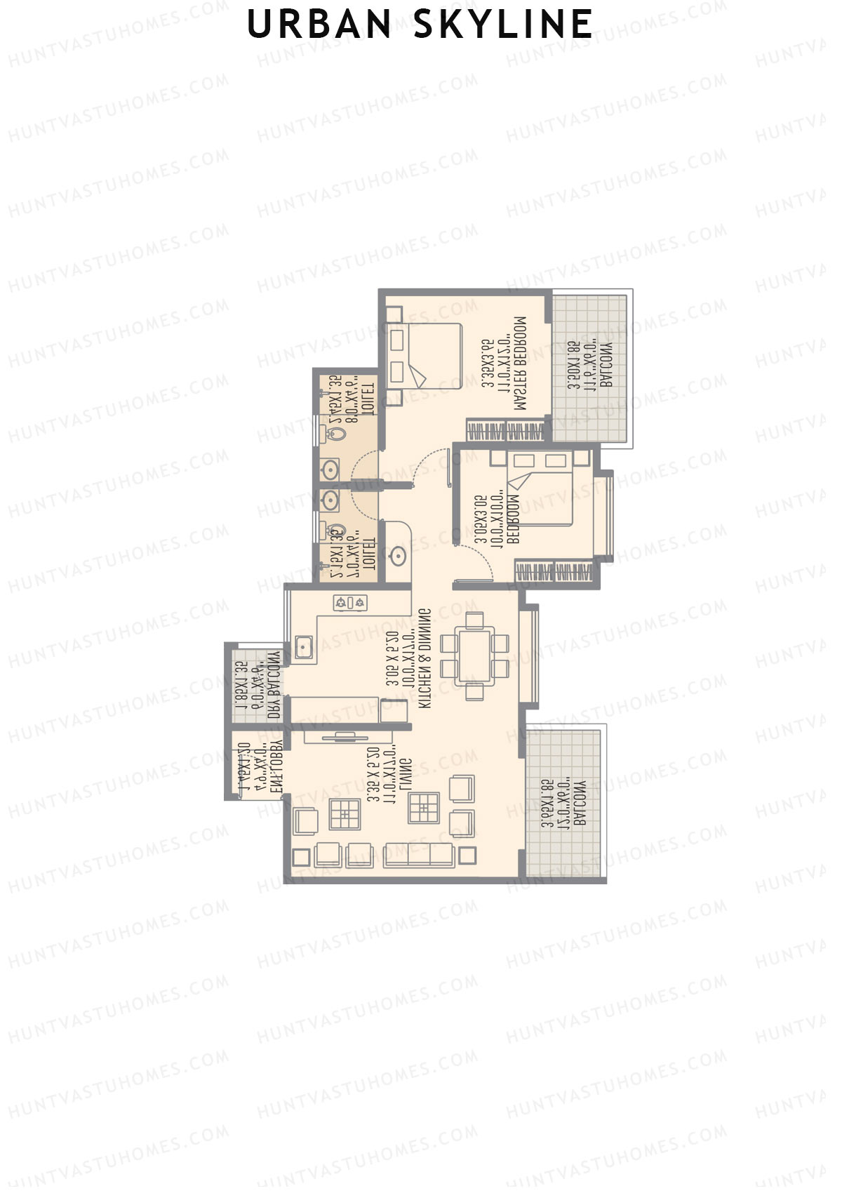 Urban Skyline Tower 2B Unit 1 Floor Plan