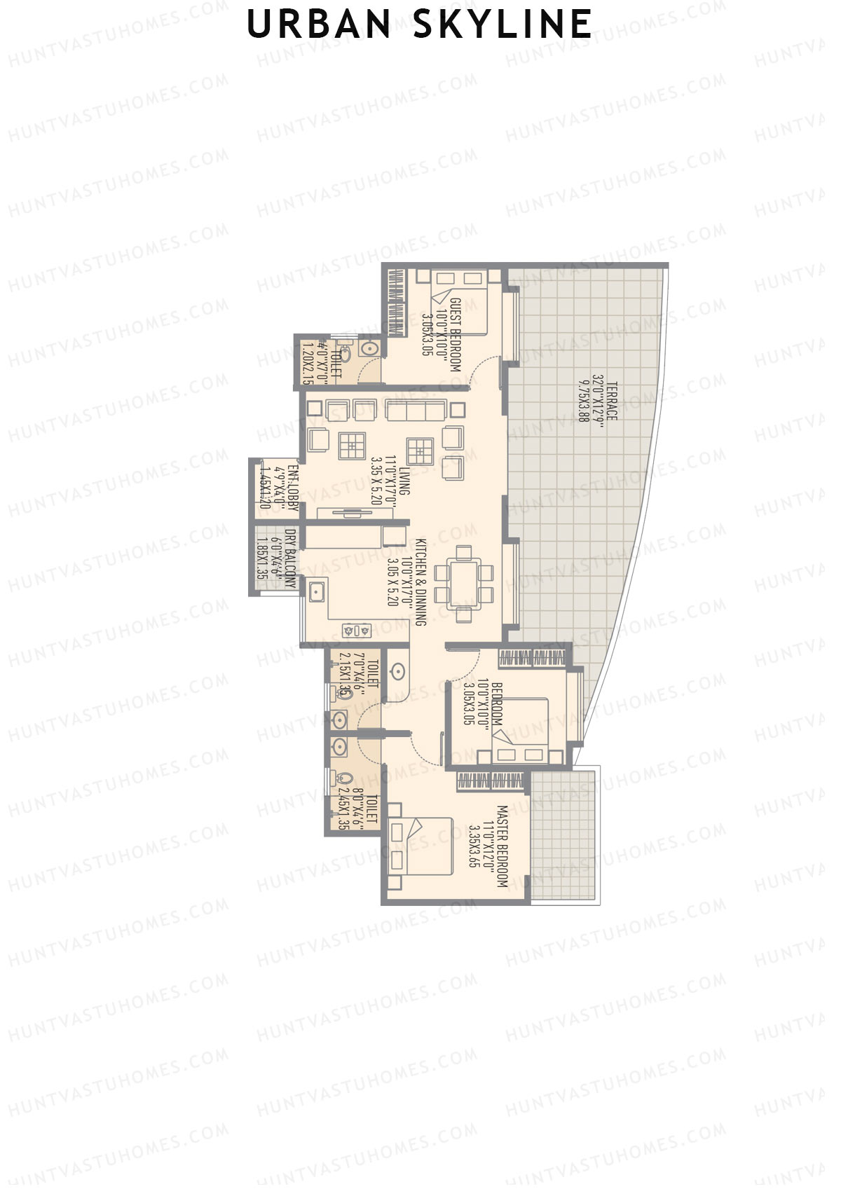 Urban Skyline Tower 2B Unit 2 Floor Plan