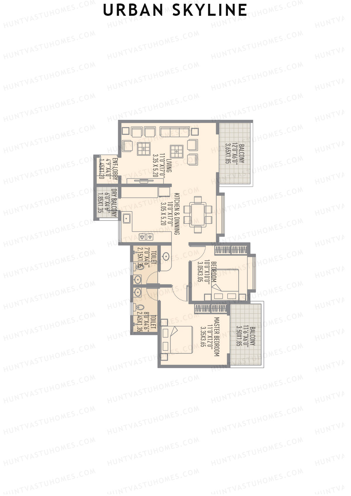 Urban Skyline Tower 2B Unit 2 Floor Plan