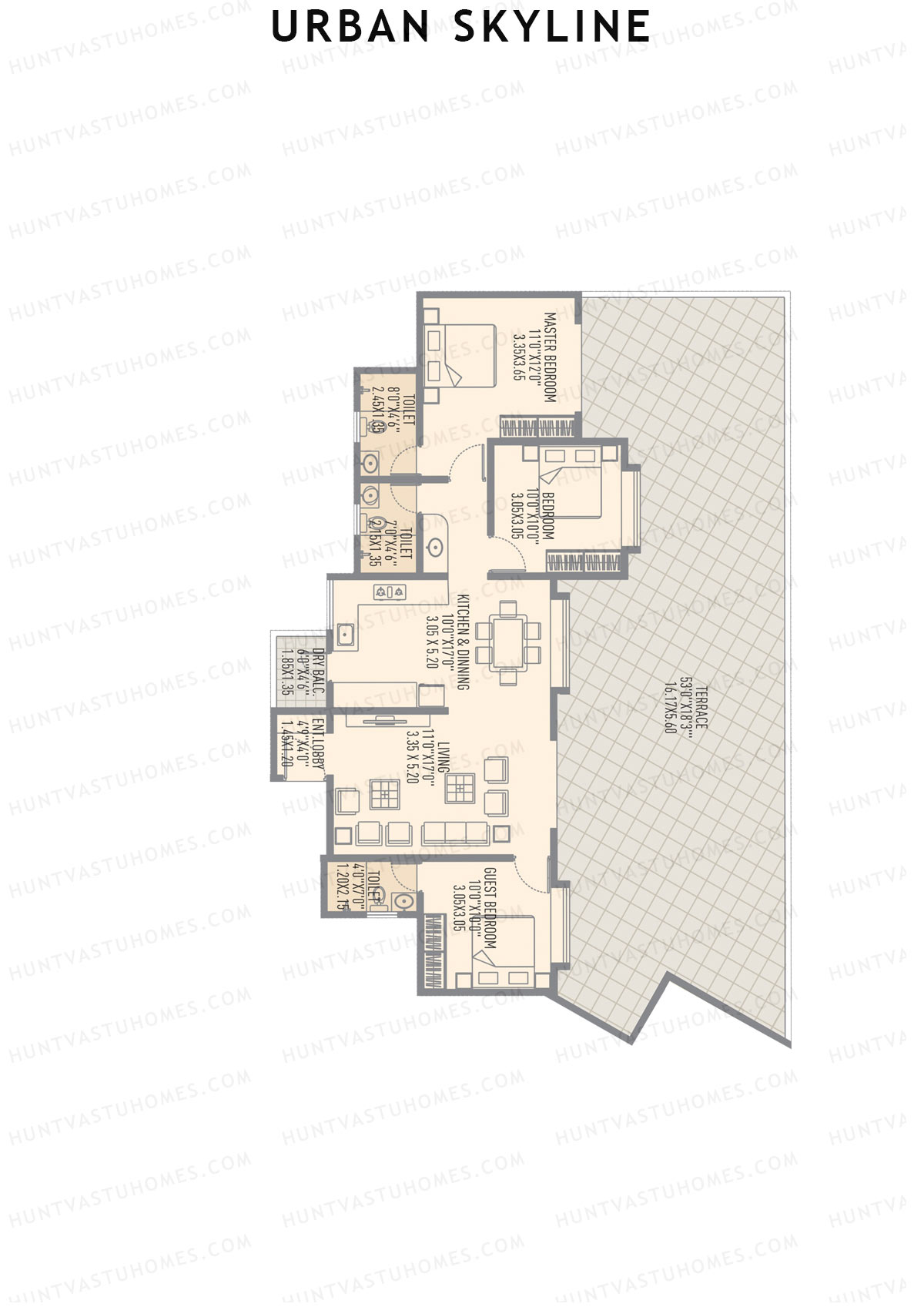 Urban Skyline Tower 2B Unit 6 Floor Plan
