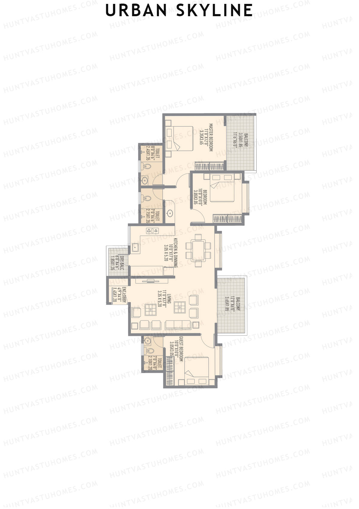Urban Skyline Tower 2B Unit 7 Floor Plan