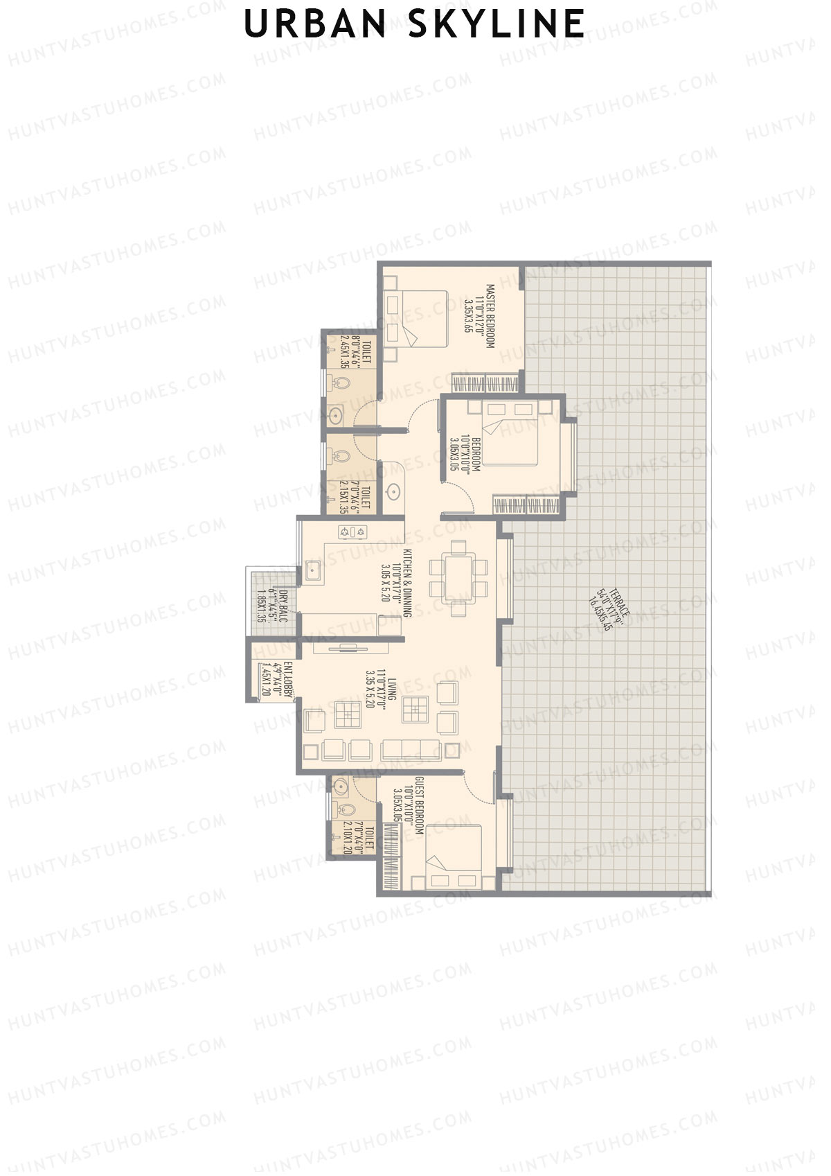 Urban Skyline Tower 2B Unit 7 Floor Plan